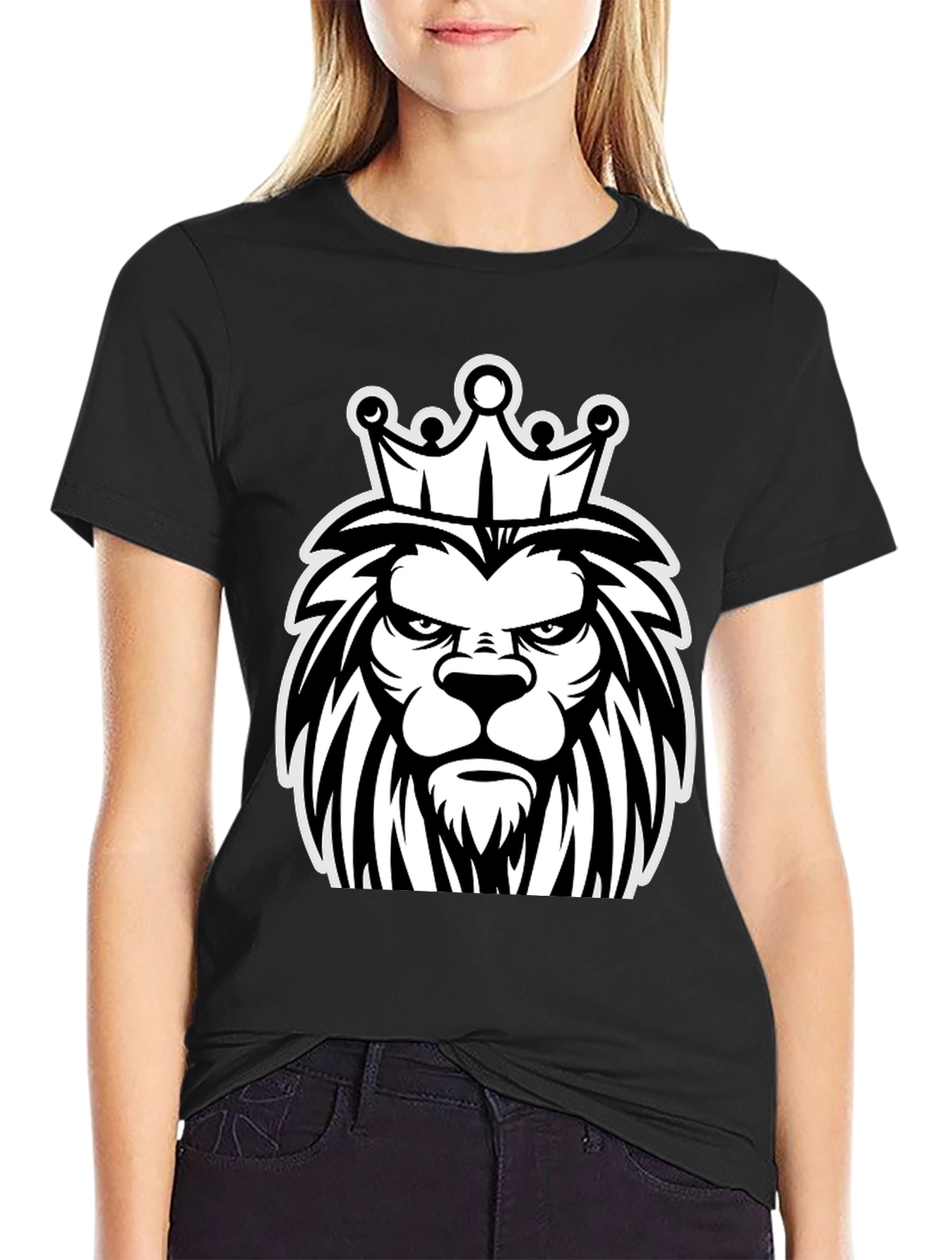 Black Lion King Graphic T-Shirt - Black view 2