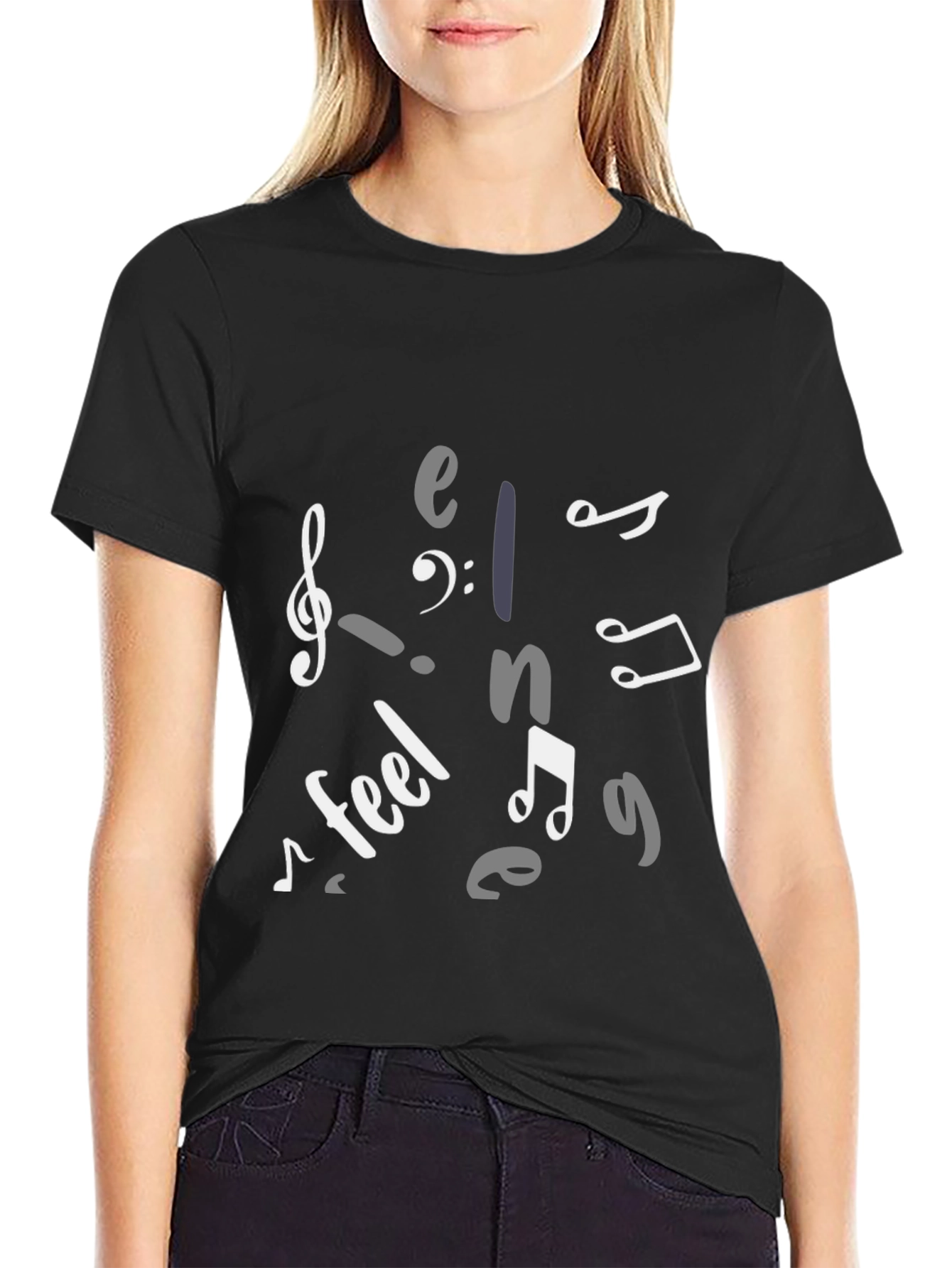 Black Musical Vibes T-Shirt - Comfortable Cotton Blend view 2