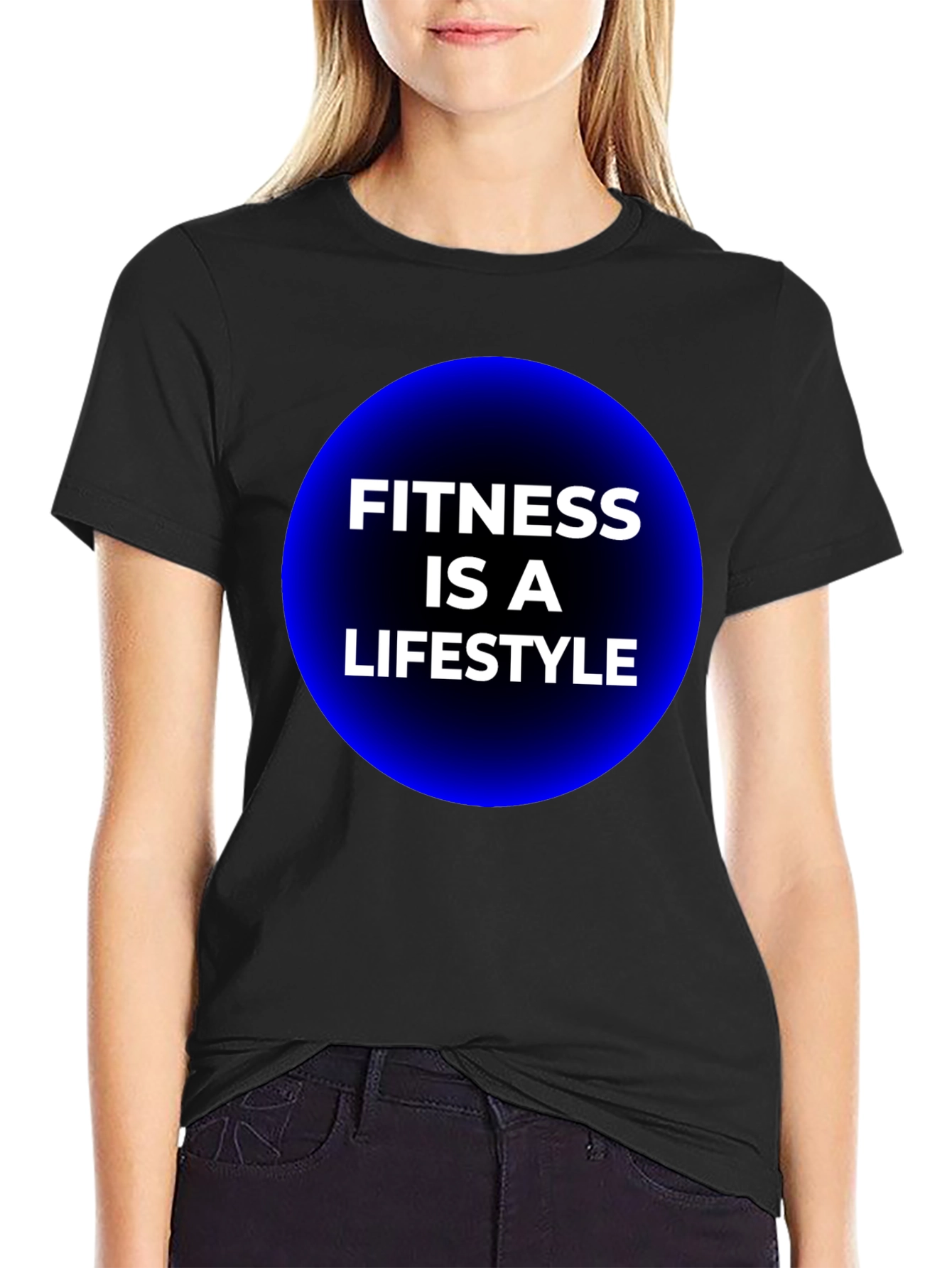 Black Fitness is a Lifestyle Black Graphic Tee view 2