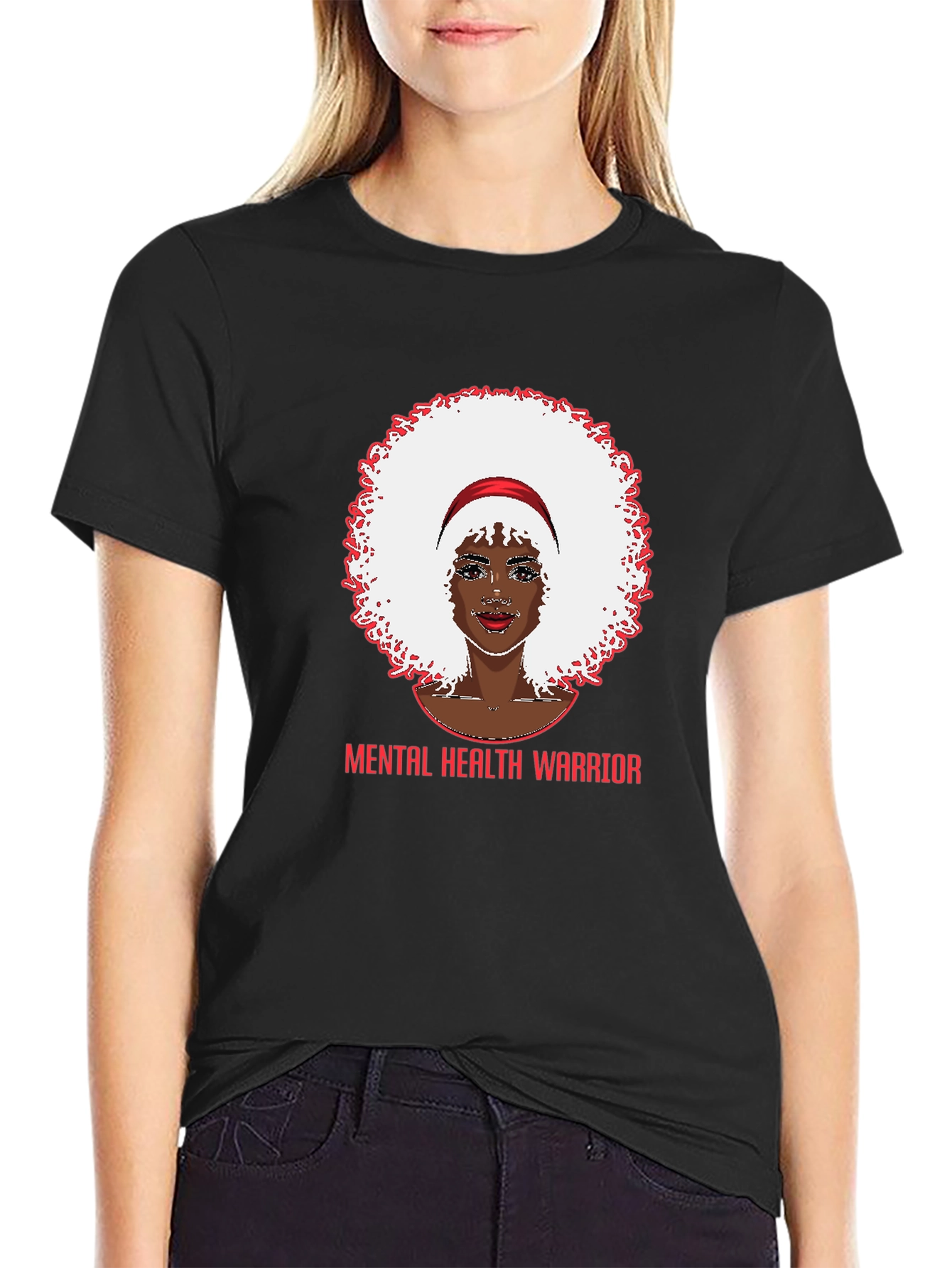Black Mental Health Warrior T-Shirt - Unisex view 2