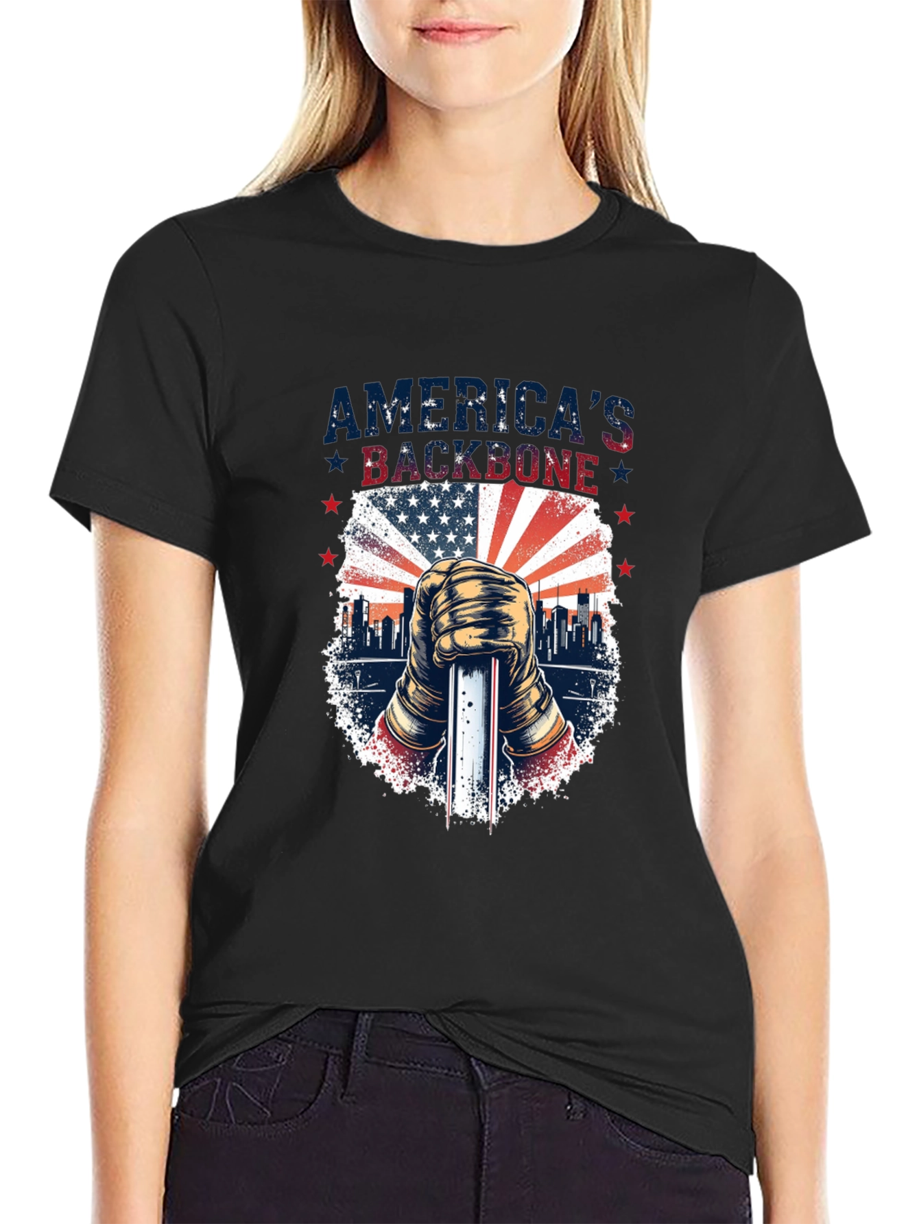 Black America's Backbone T-Shirt view 2