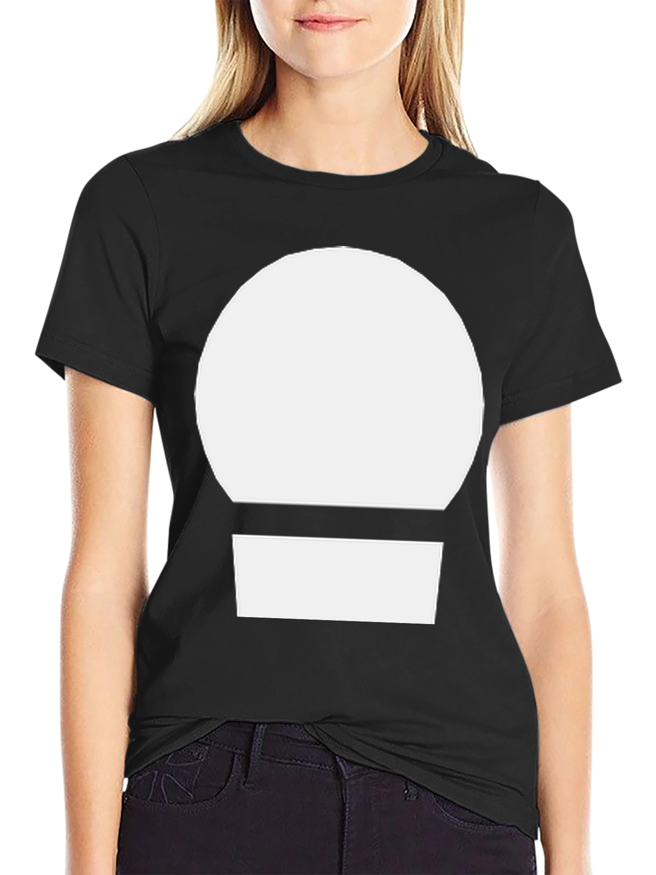 Black Minimalist Graphic Tee - White Circle Design view 2