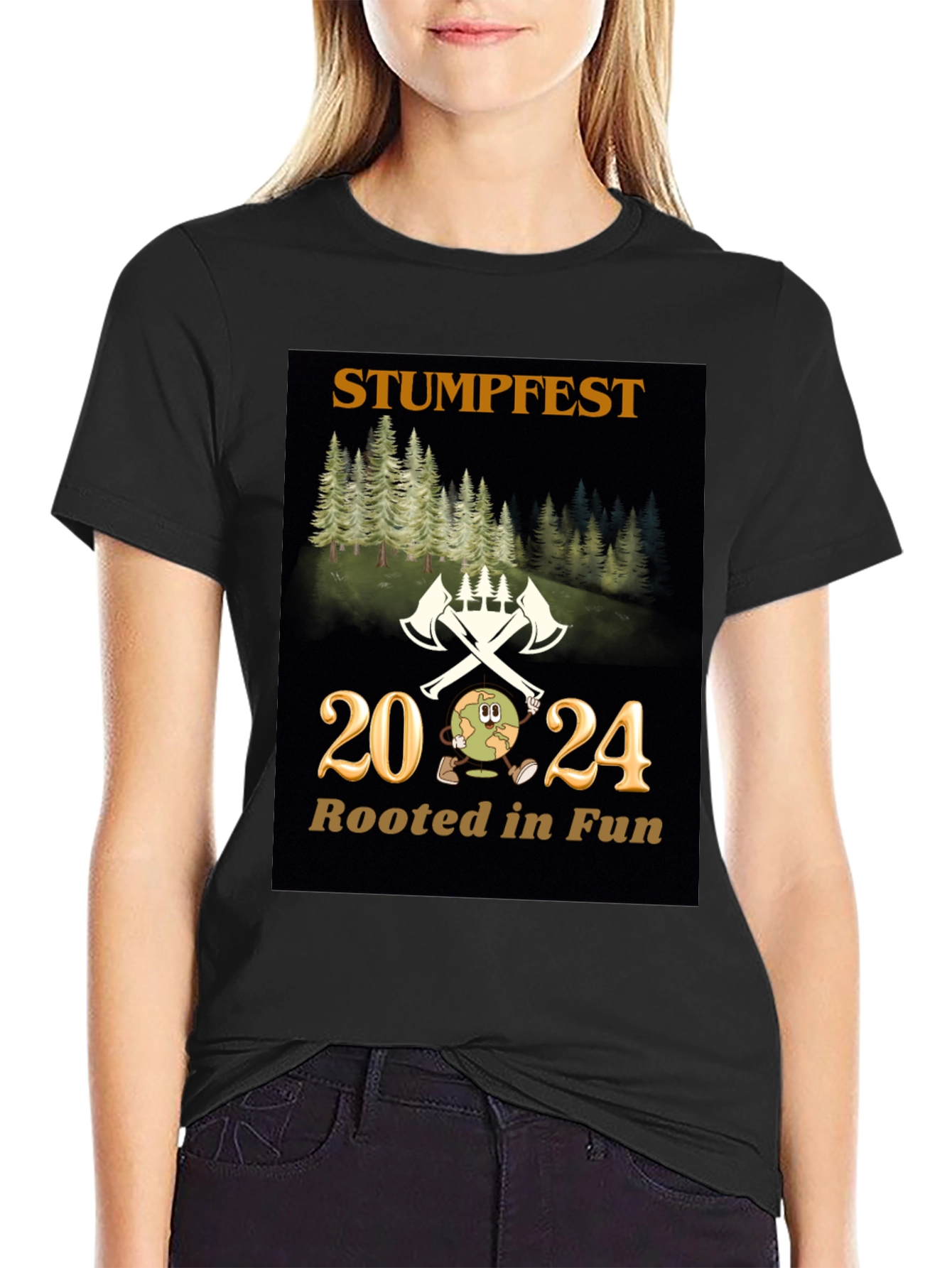 Black Stumpfest 2024 T-Shirt - Rooted in Fun! view 2