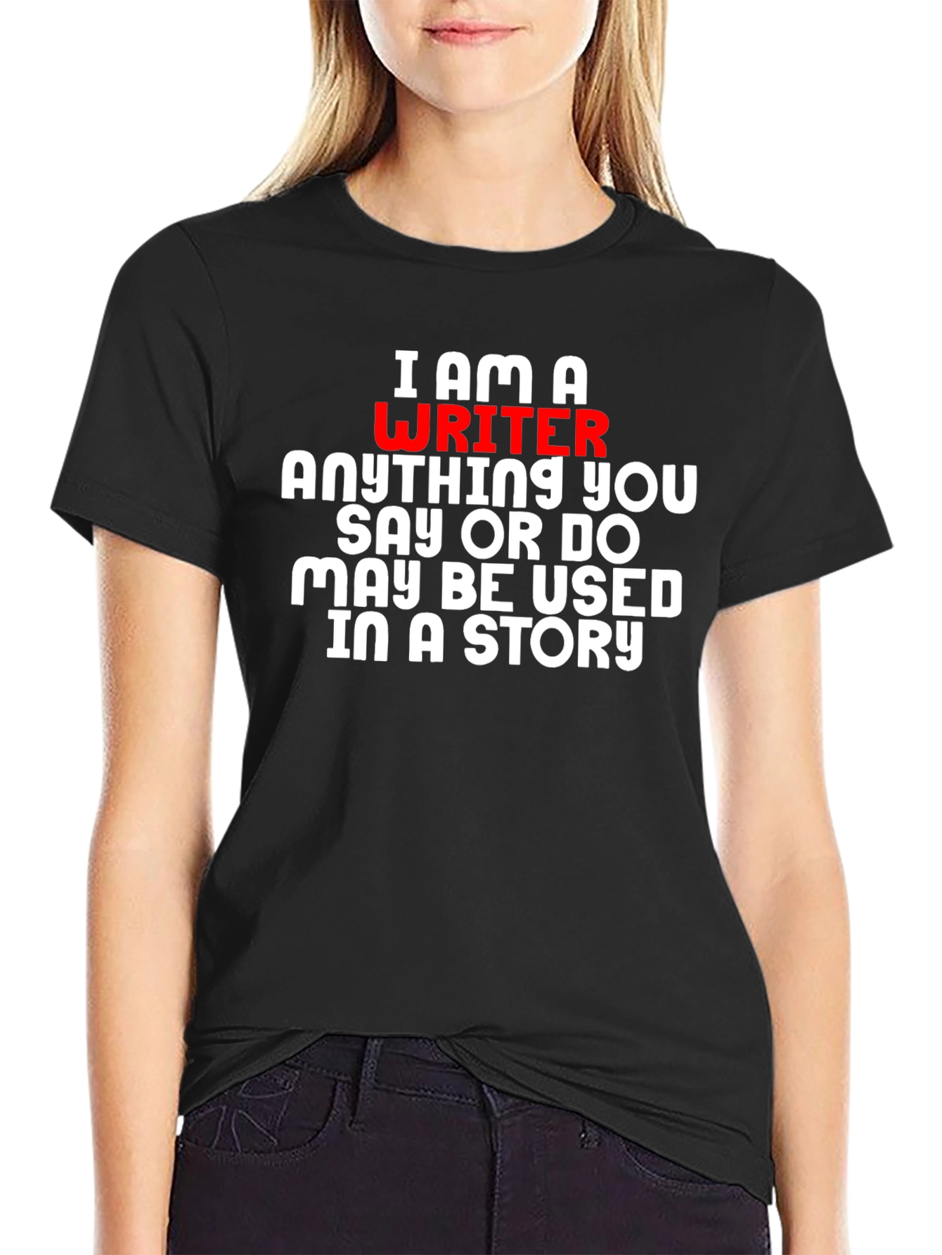 Black I Am A Writer T-Shirt - Novelty Gift view 2