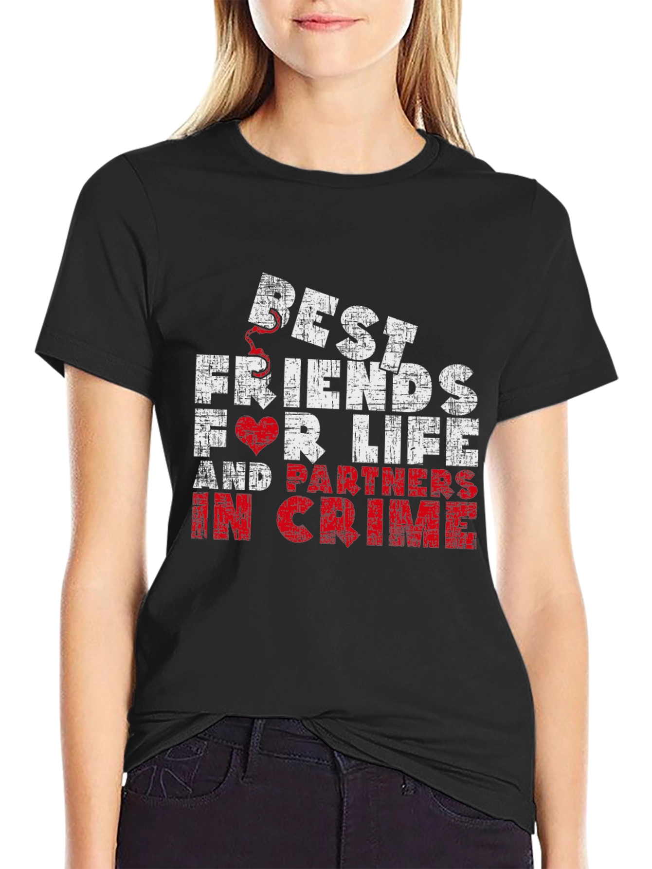Black Best Friends For Life T-Shirt view 2