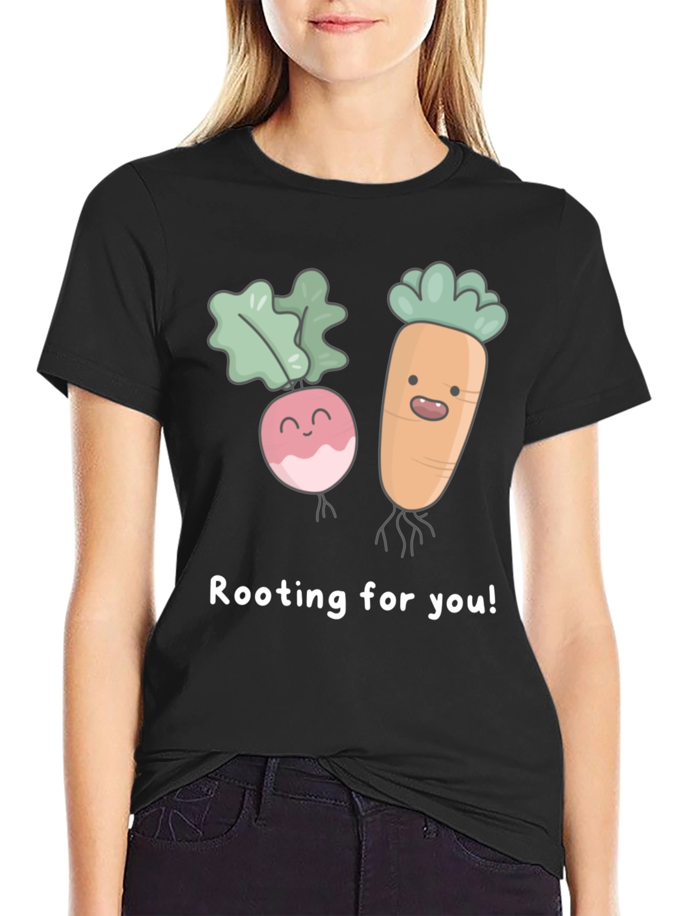 Black Rooting For You Graphic Tee view 2
