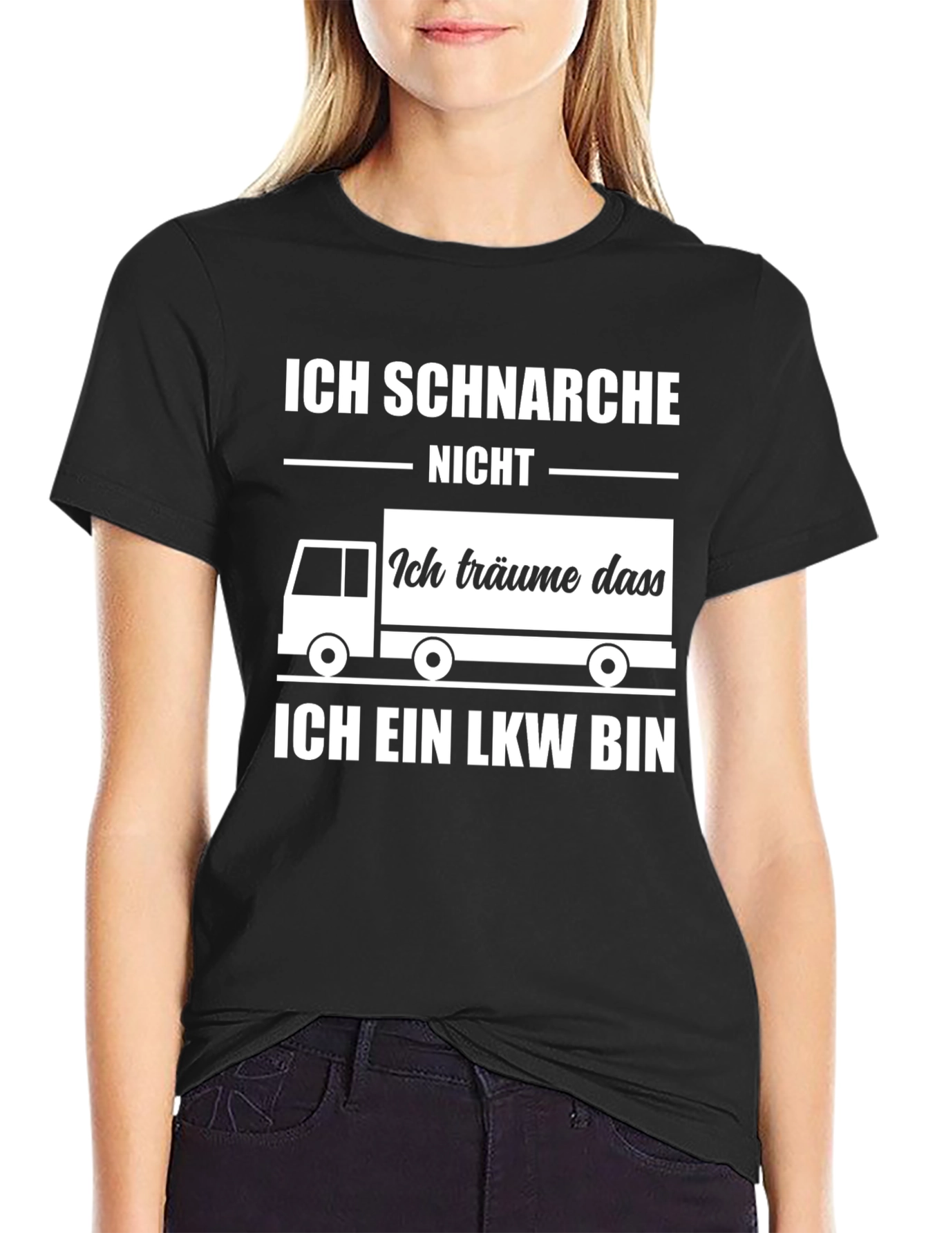 Black Funny Trucker Snoring T-Shirt - Ich Schnarche Nicht LKW view 2