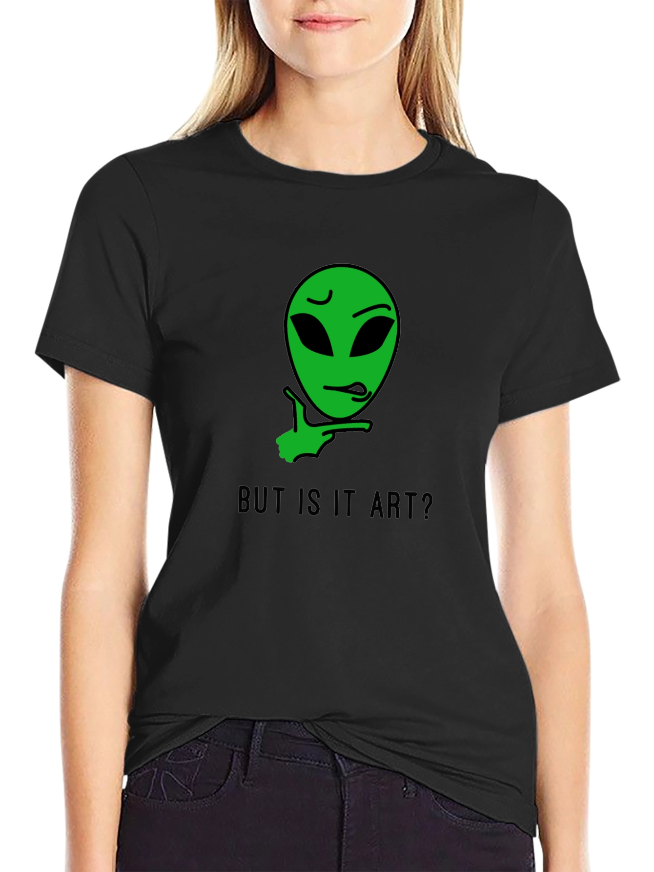 Black But is it Art? Alien Graphic Tee view 2