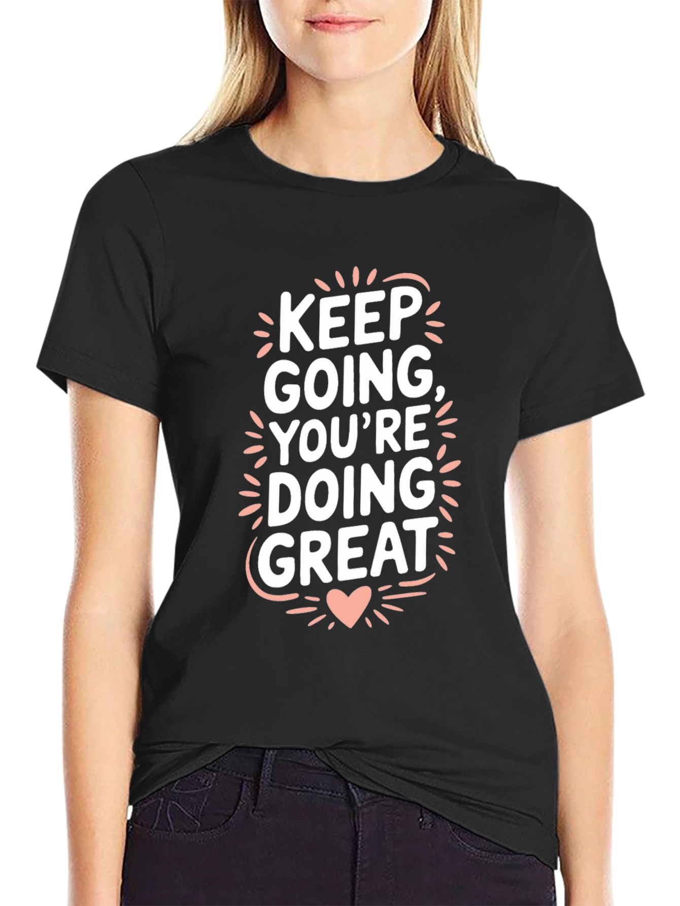 Black Keep Going Graphic Tee - Motivational T-Shirt view 2
