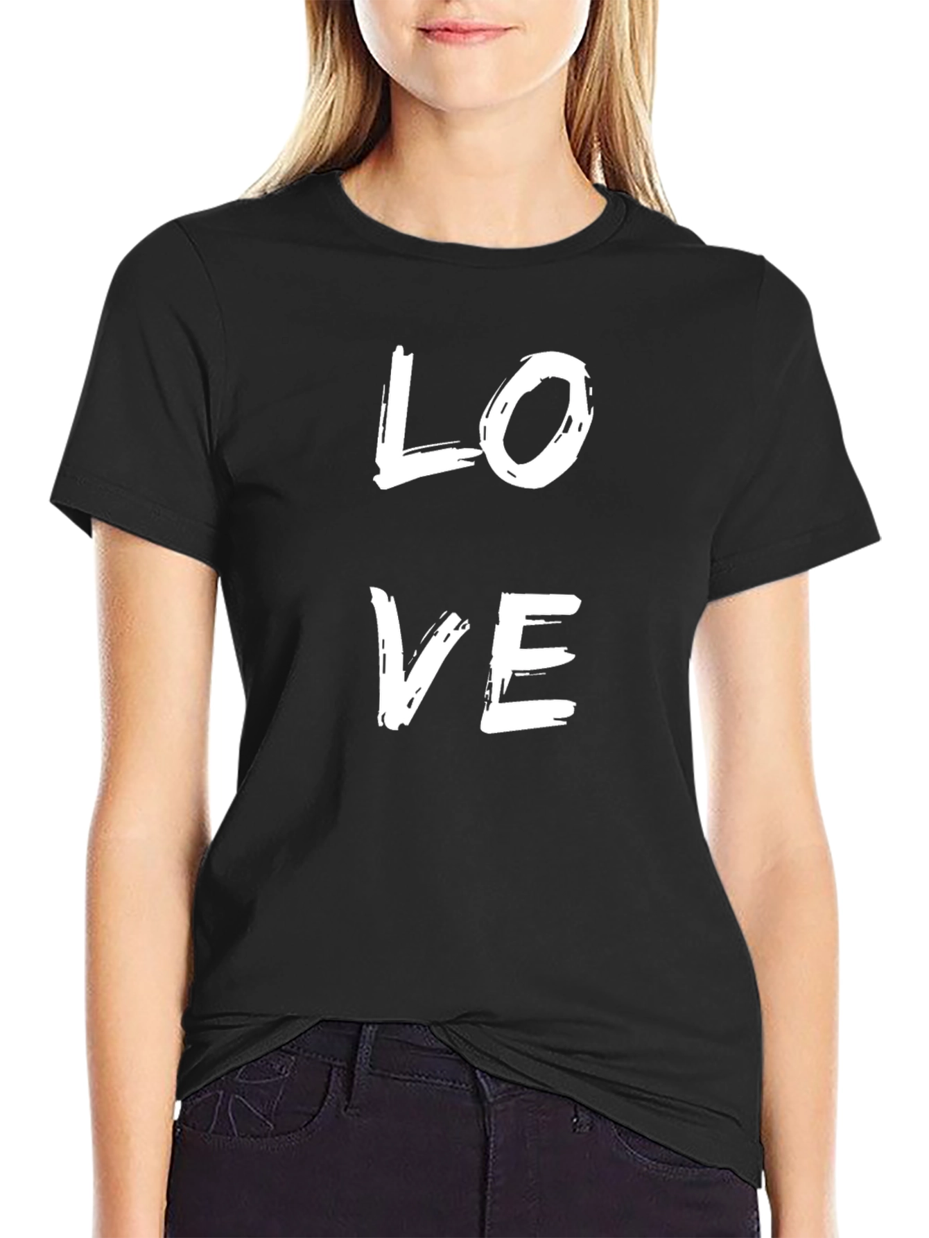 Black Love Graphic Tee - Stylish Black T-Shirt view 2