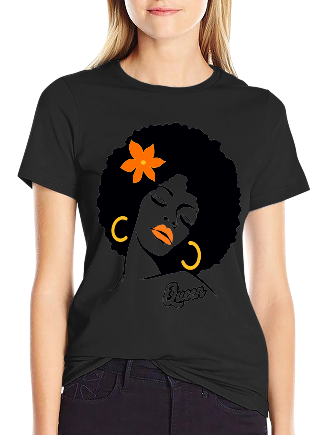 Queen Graphic T-Shirt - Afrocentric Black Tee - 2