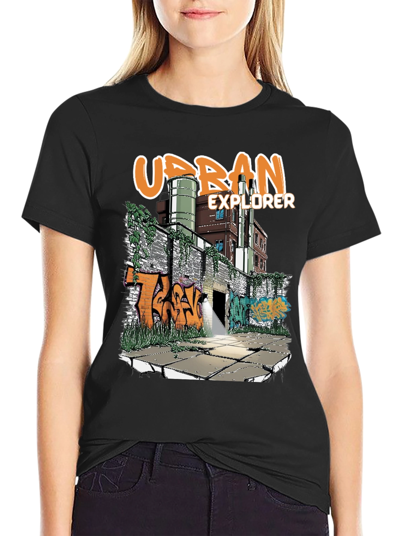 Urban Explorer Graphic Tee - Cool Street Art Design - 2