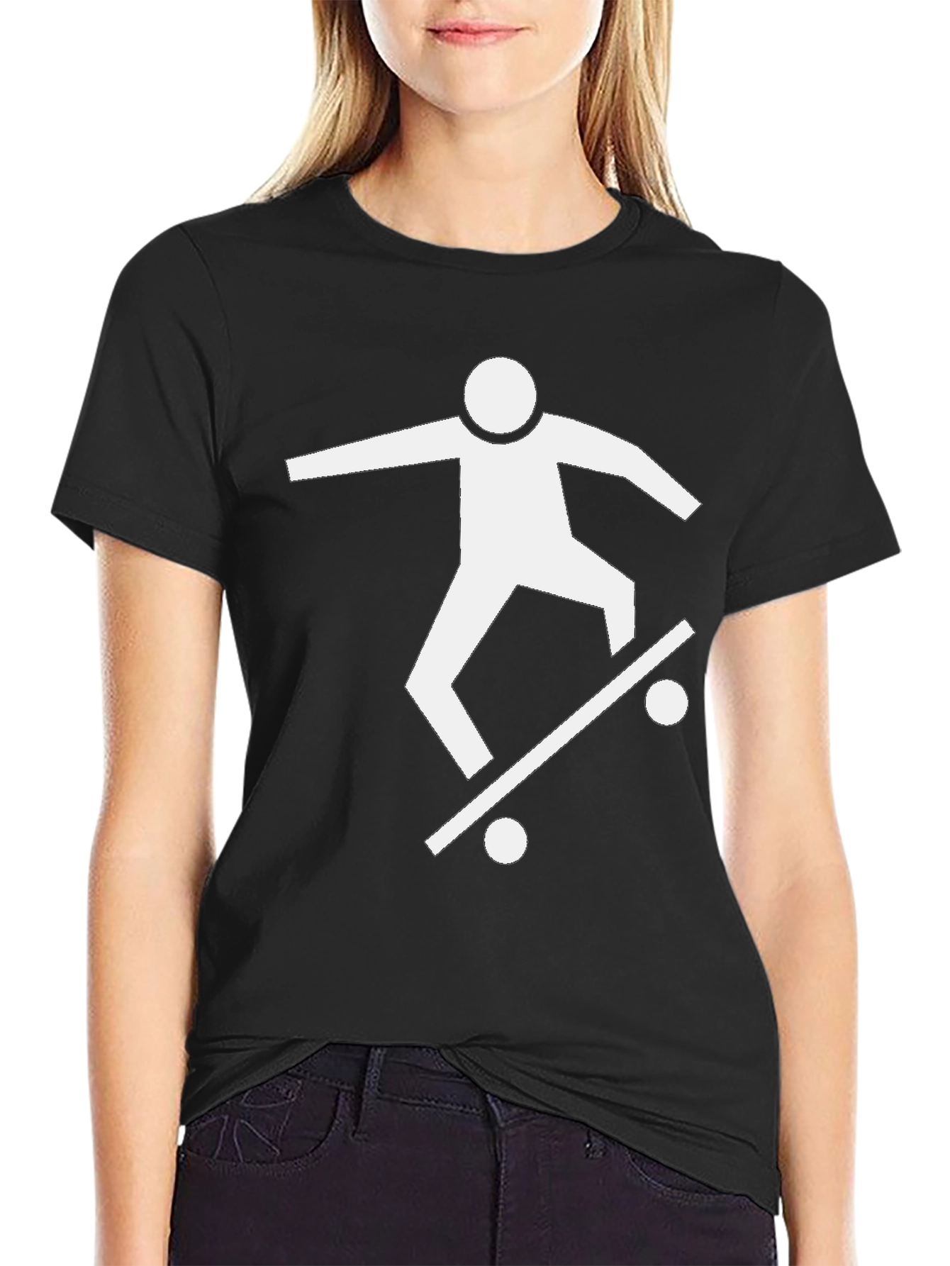 Black Skateboarder Graphic Tee - Black view 2
