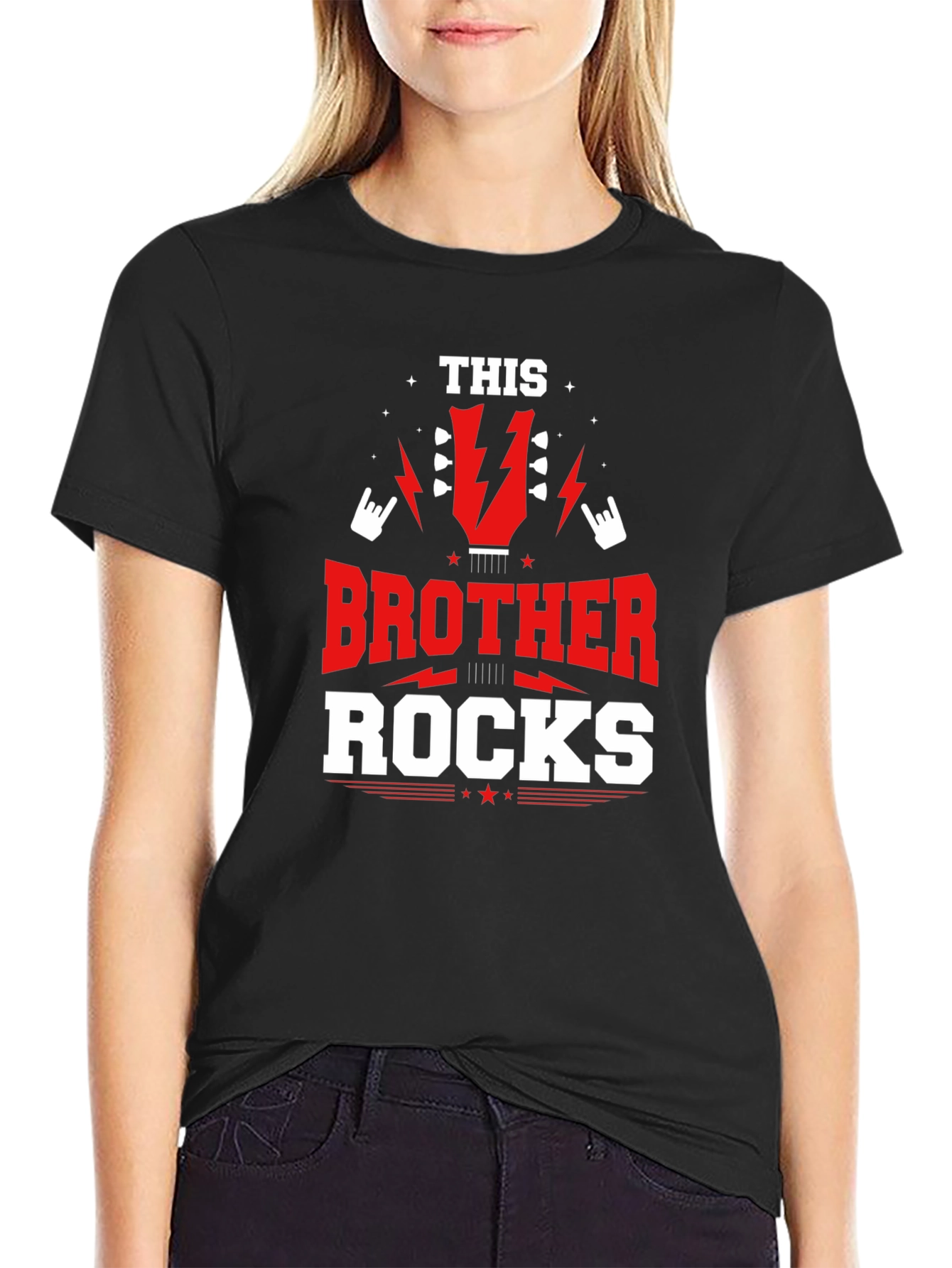 Black This Brother Rocks Graphic T-Shirt view 2