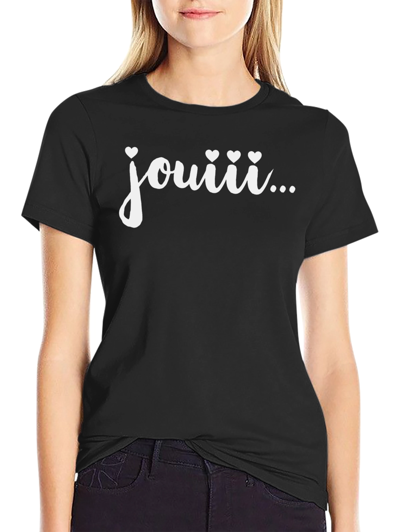 Black Jouiii T-Shirt - Express Your Joy! view 2