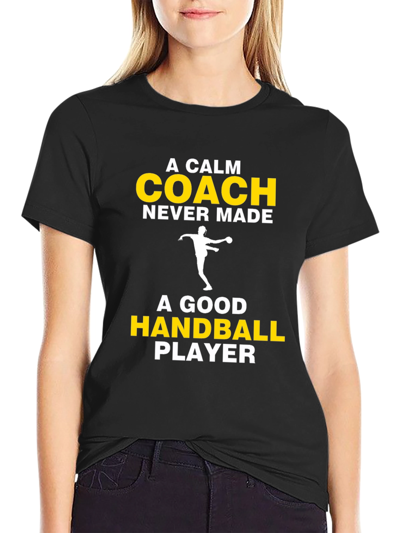 Black Handball Coach T-Shirt - Funny Player Gift view 2