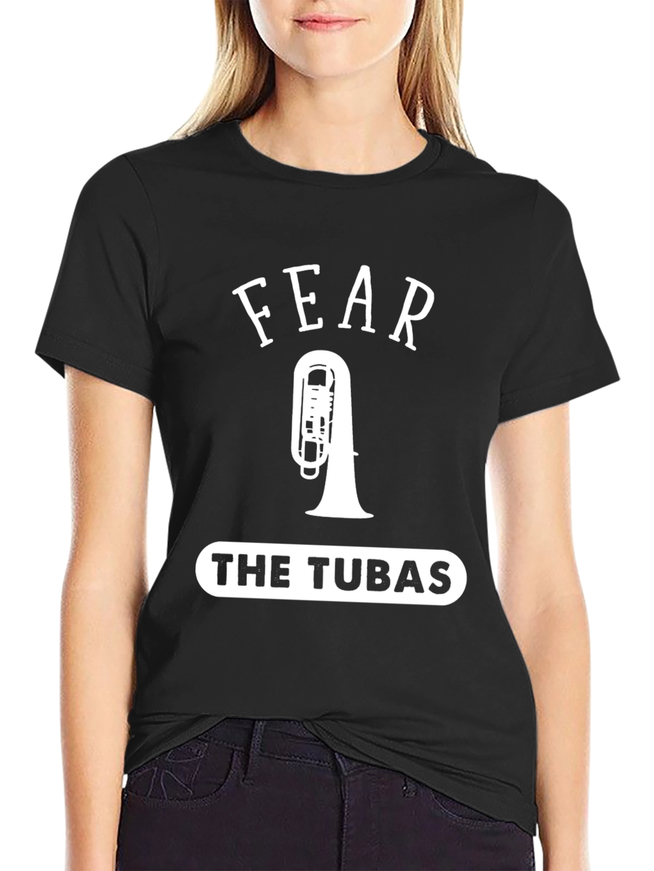 Black Fear The Tubas T-Shirt Funny Band Tee view 2