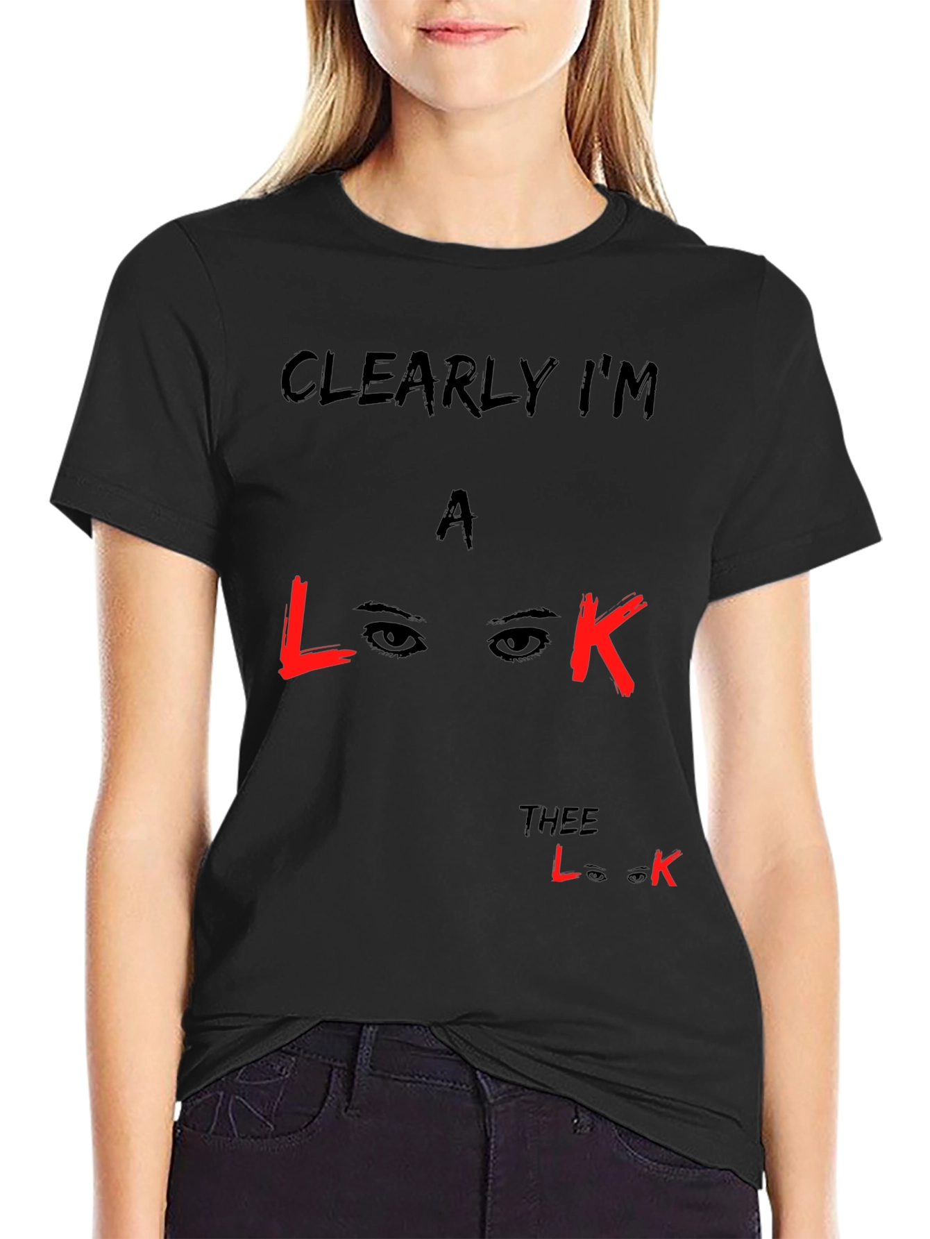 Black Clearly I'm a Look T-Shirt - Unisex Black Cotton Tee view 2