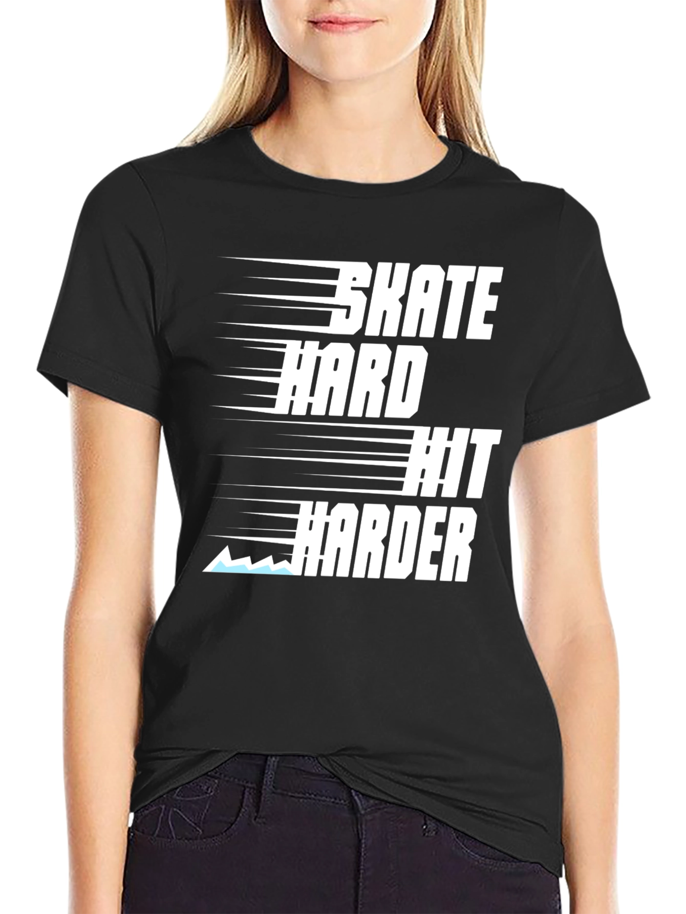 Black Skate Hard Hit Harder Graphic Tee view 2
