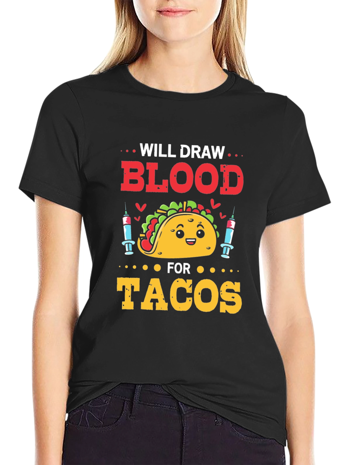 Black Will Draw Blood For Tacos T-Shirt view 2