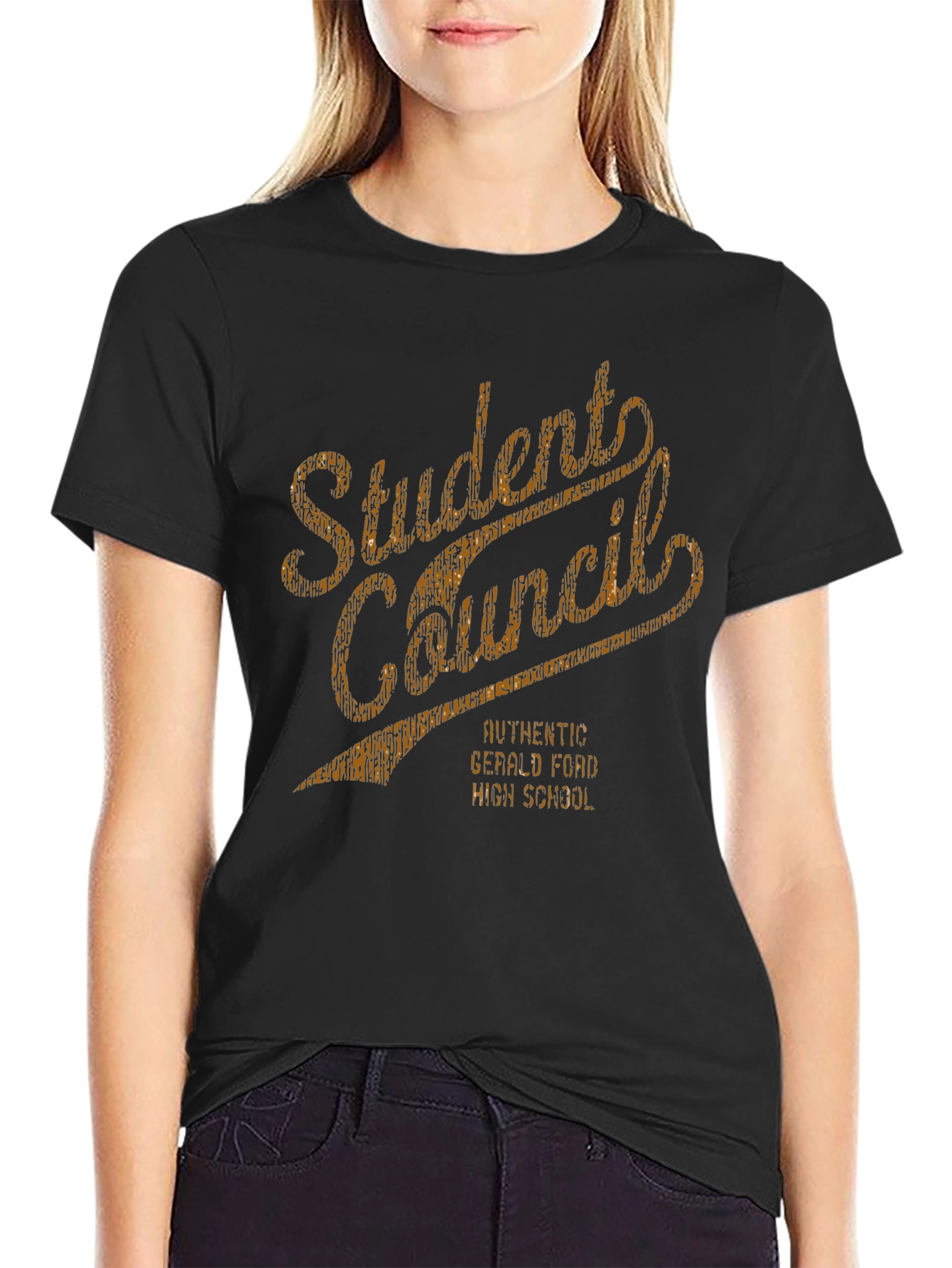 Black Student Council T-Shirt - Retro Style view 2