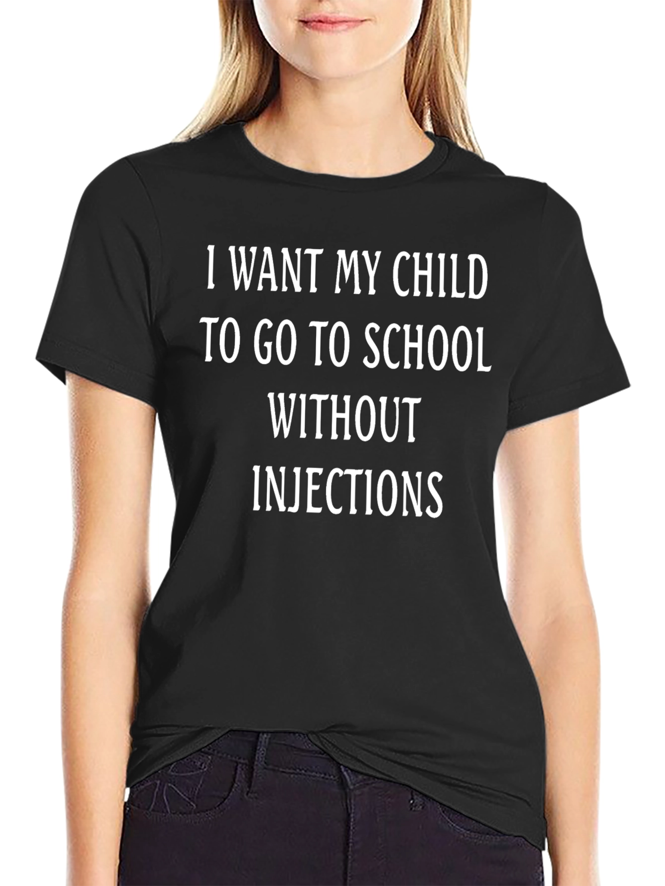 Black School Injection T-Shirt - Anti Vax Tee view 2