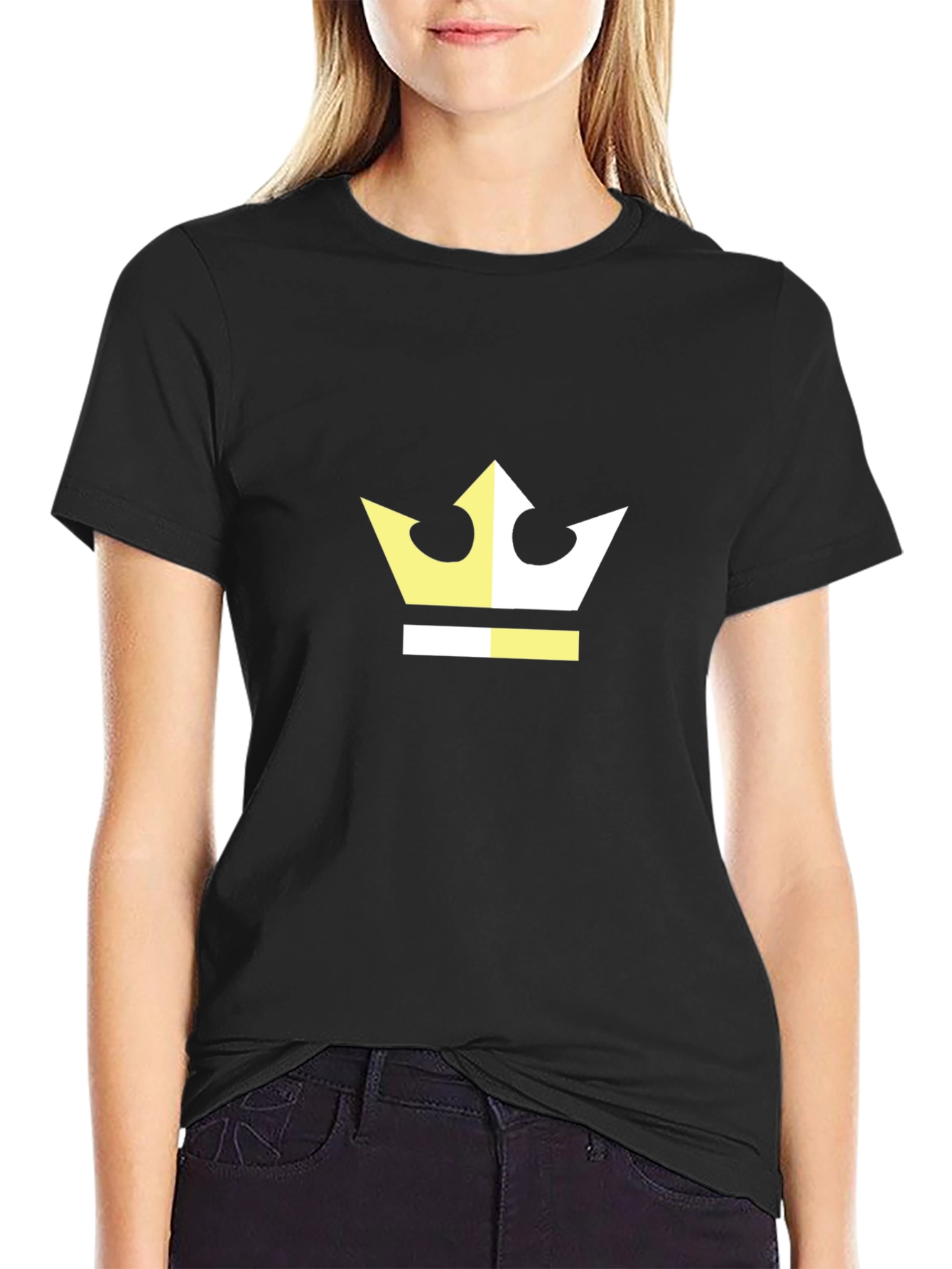 Black Crown Graphic Tee - Modern Black T-Shirt view 2