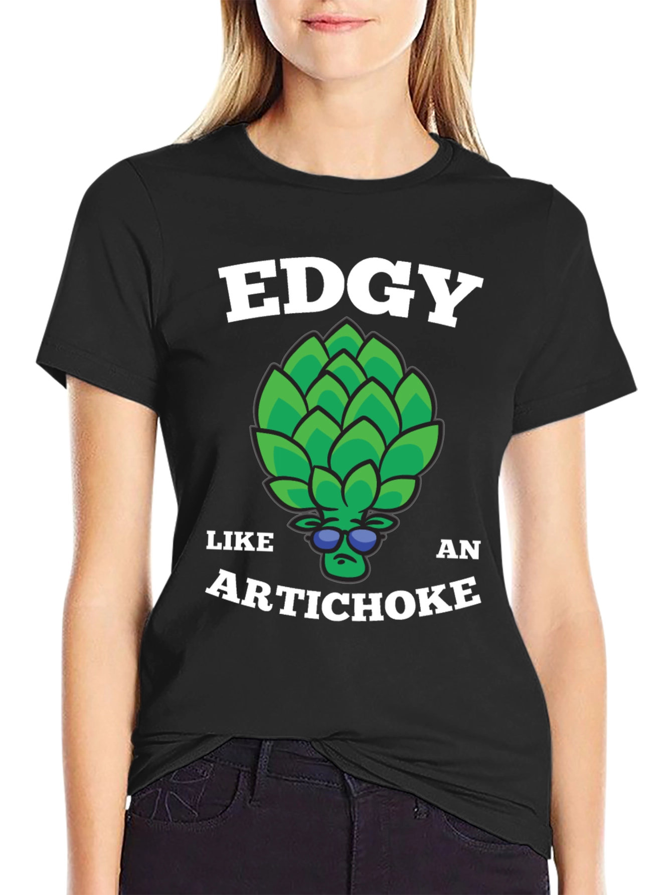 Black Edgy Like an Artichoke Graphic Tee view 2