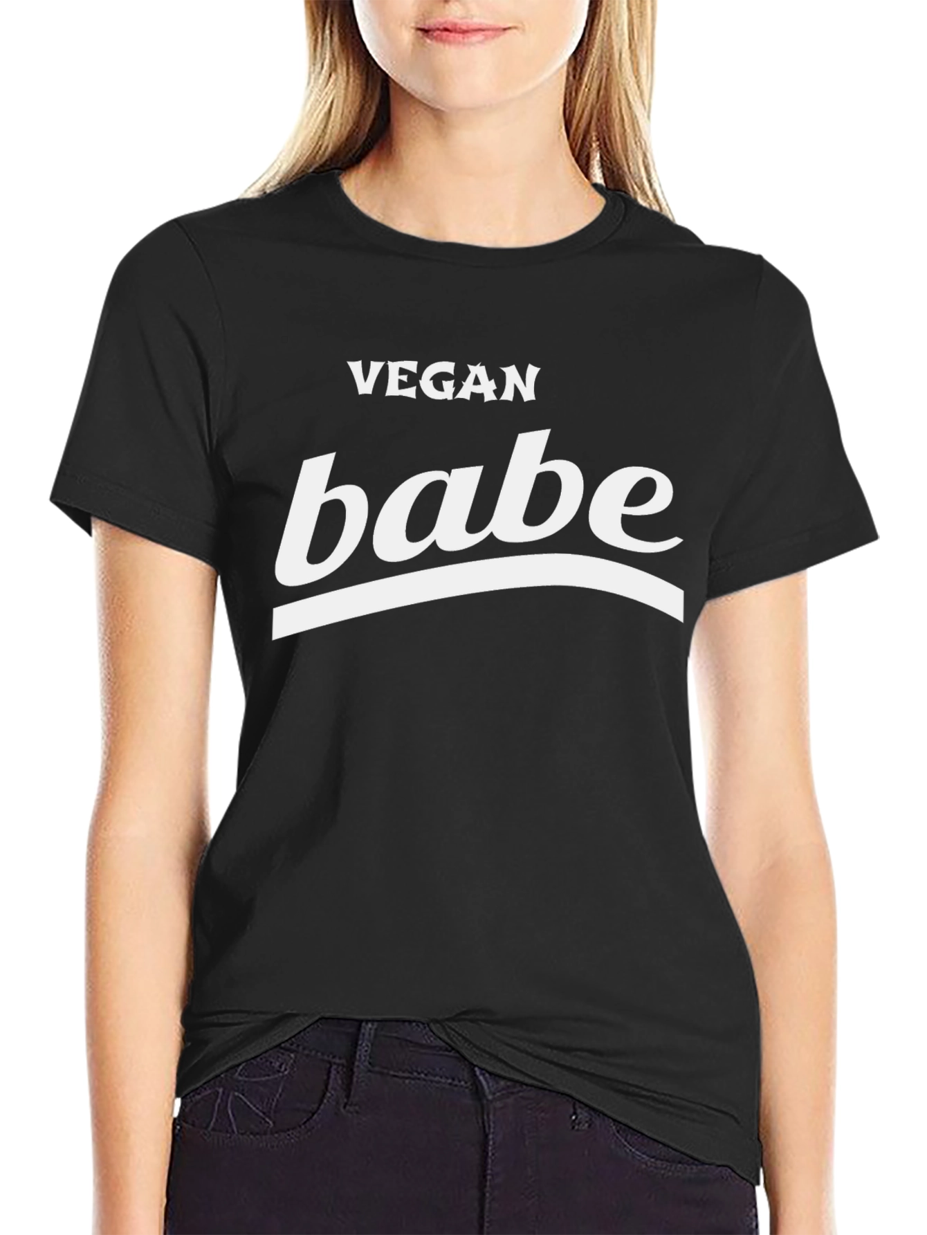 Black Vegan Babe T-Shirt - Stylish & Comfortable view 2