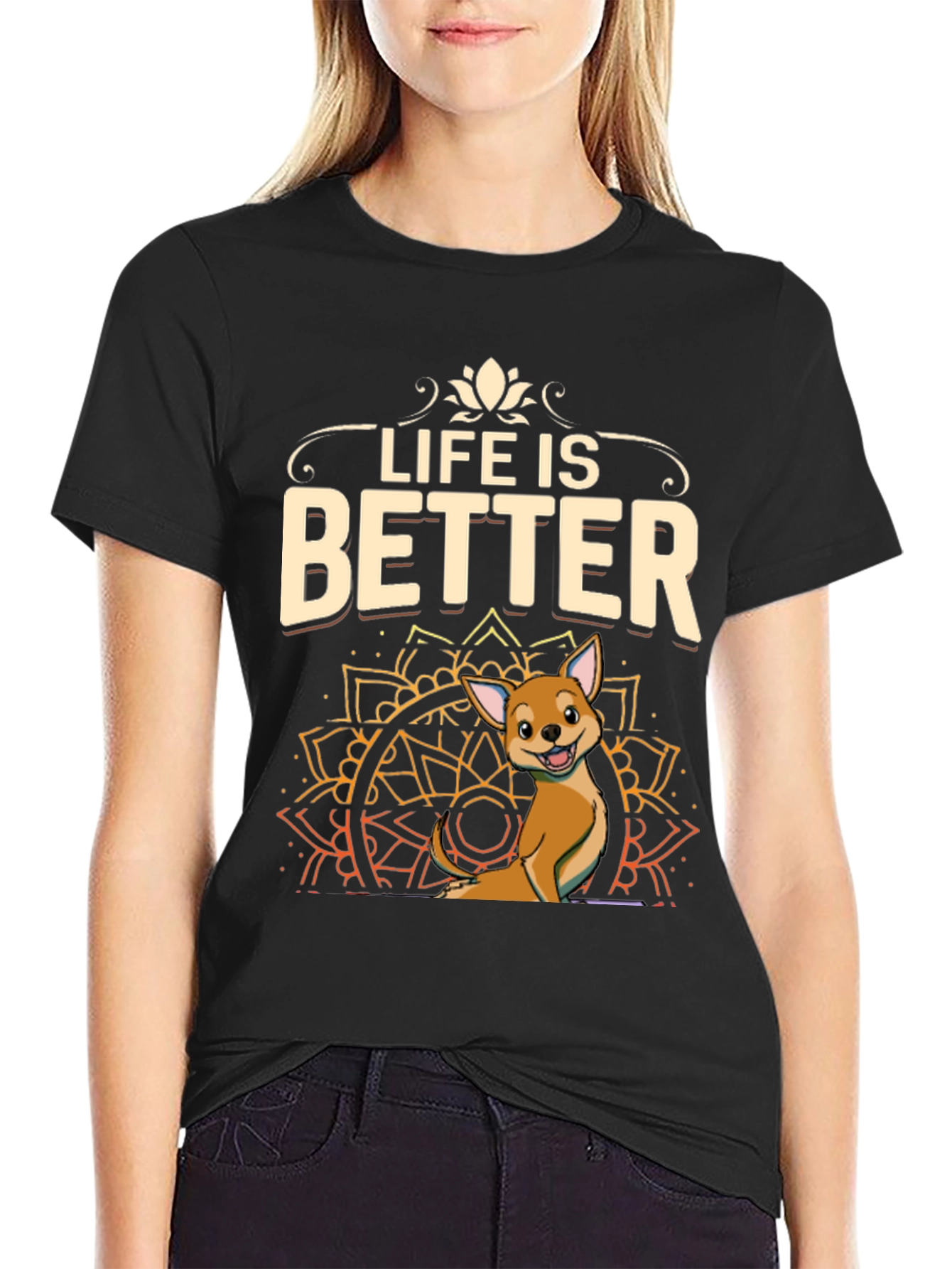 Black Life is Better Dog T-Shirt view 2