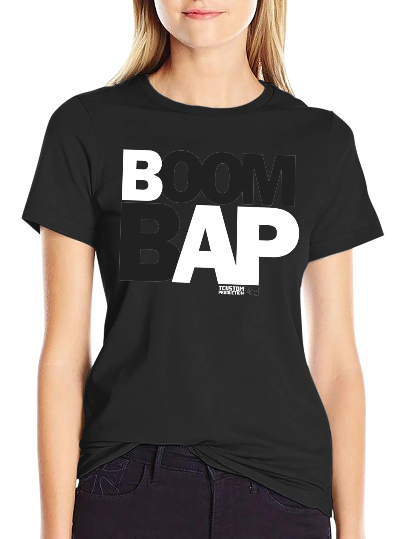 Black Boom Bap Graphic Tee - Black Cotton T-Shirt view 2