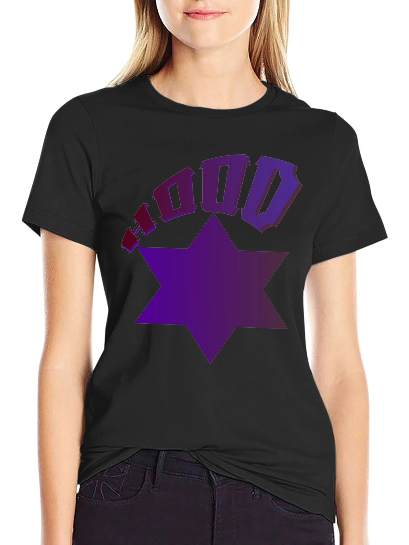 Black Hood Star T-Shirt - Stylish Graphic Tee view 2