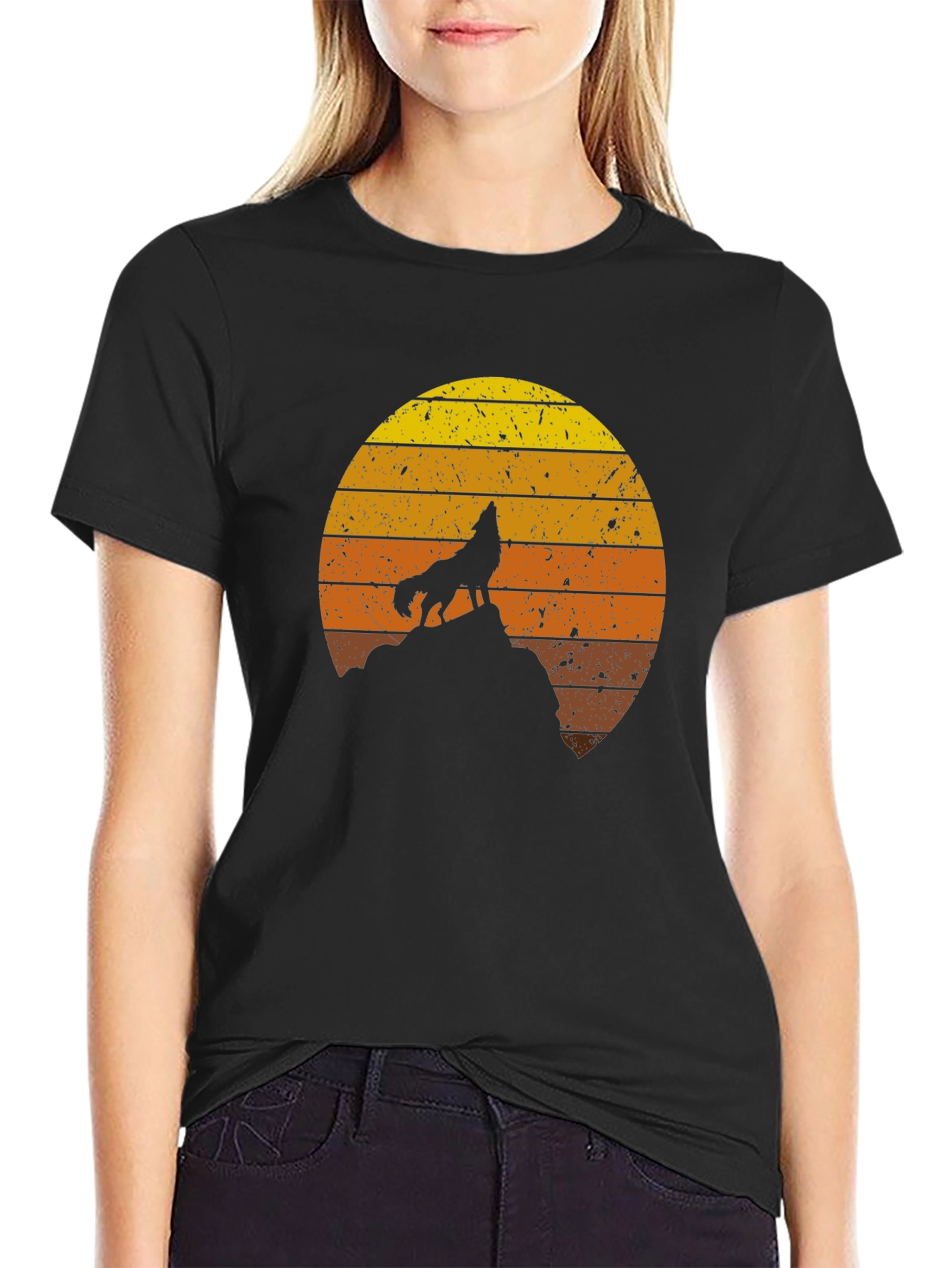 Black Wolf Sunset Graphic Tee - Unisex view 2