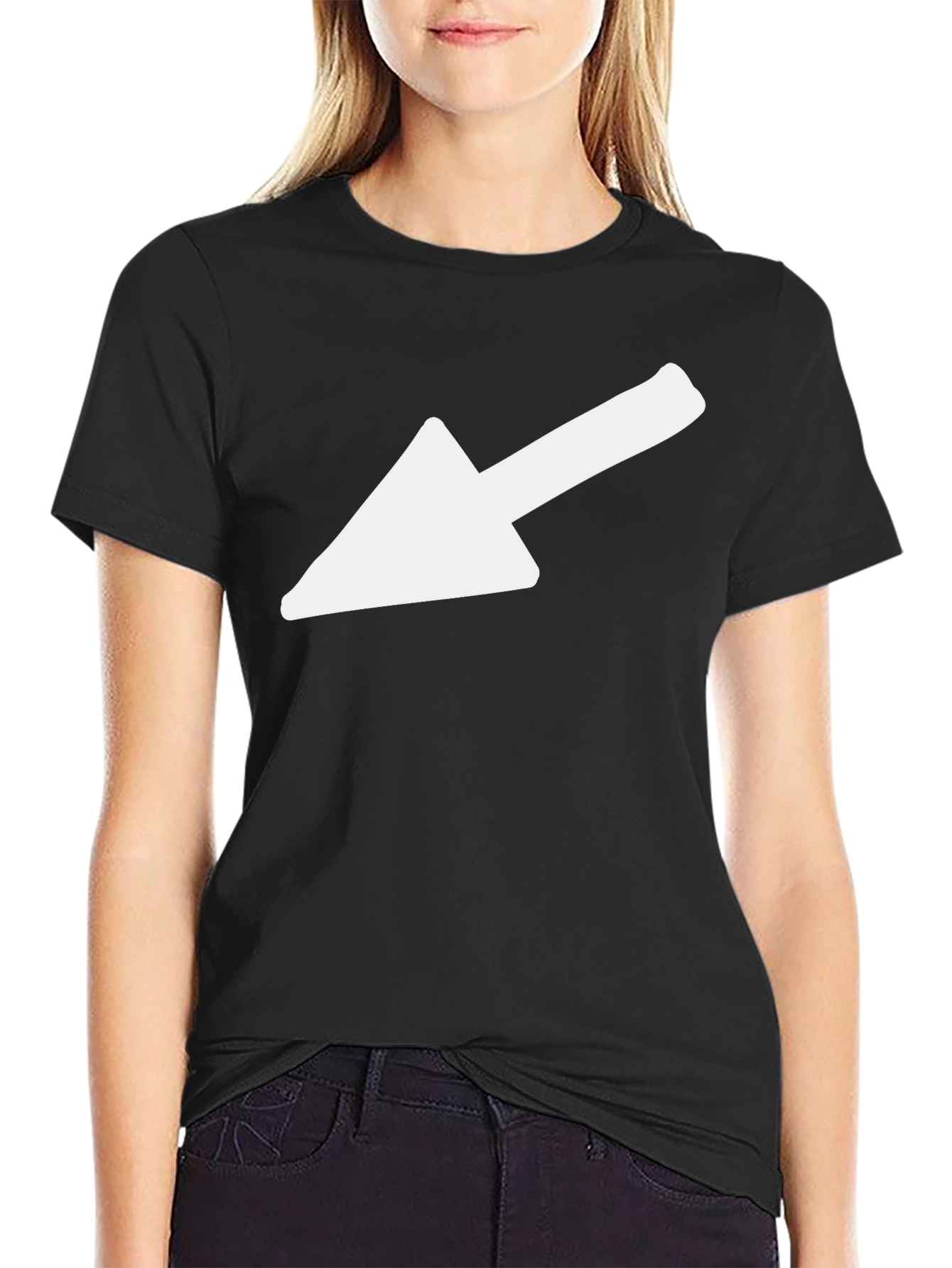 Black Arrow Graphic Tee - Casual Black T-Shirt view 2
