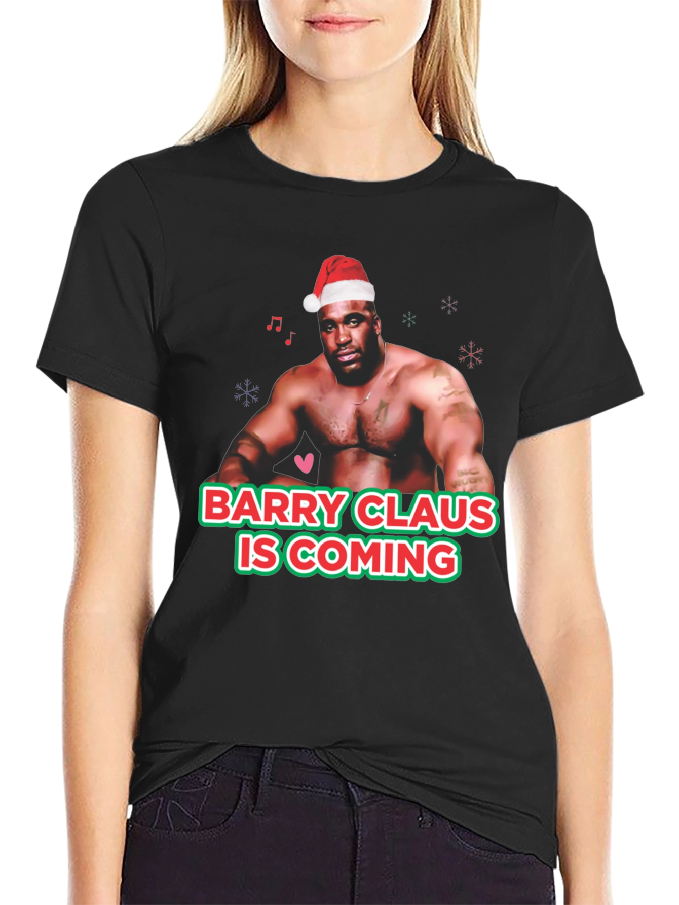 Black Barry Claus T-Shirt - Christmas Fun view 2