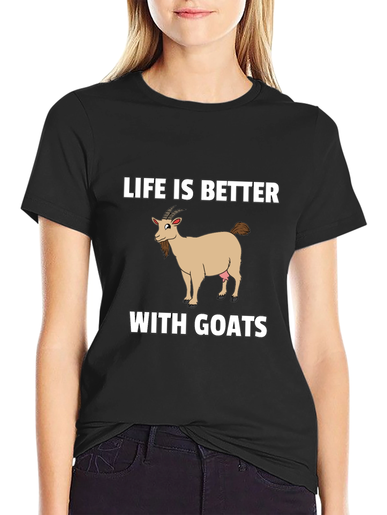 Black Life is Better with Goats T-Shirt view 2