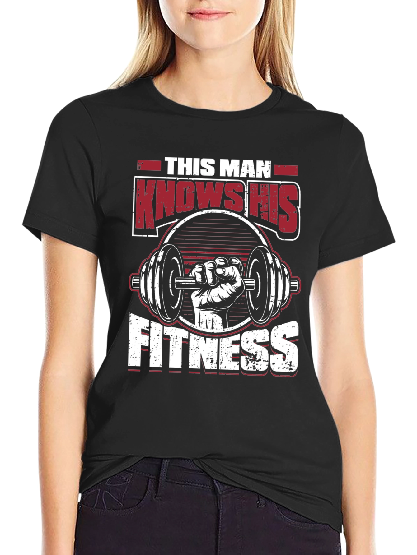 Black Fitness Design Men's Black Graphic T-Shirt view 2
