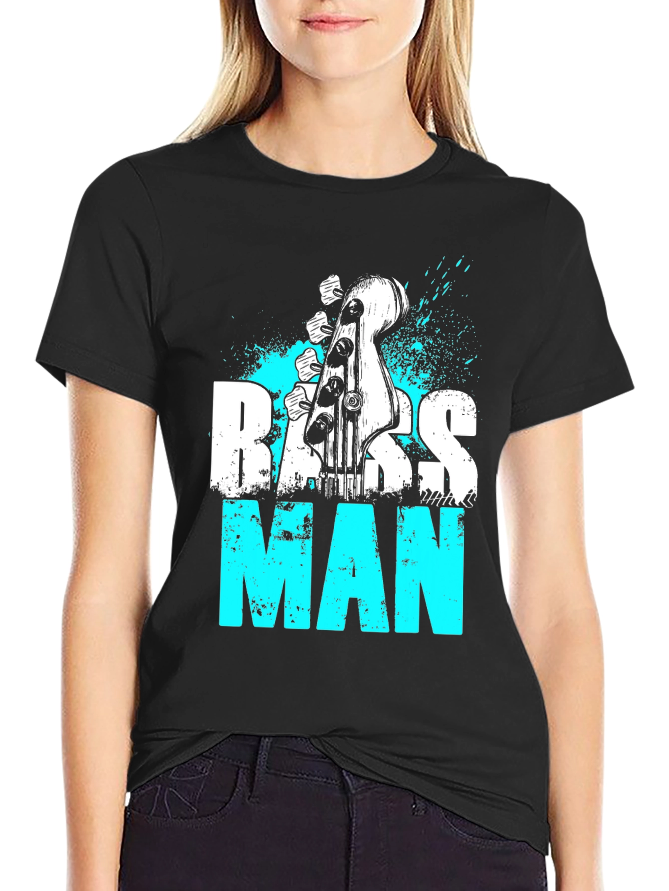 Black Bassman Graphic Tee - Musician T-Shirt view 2