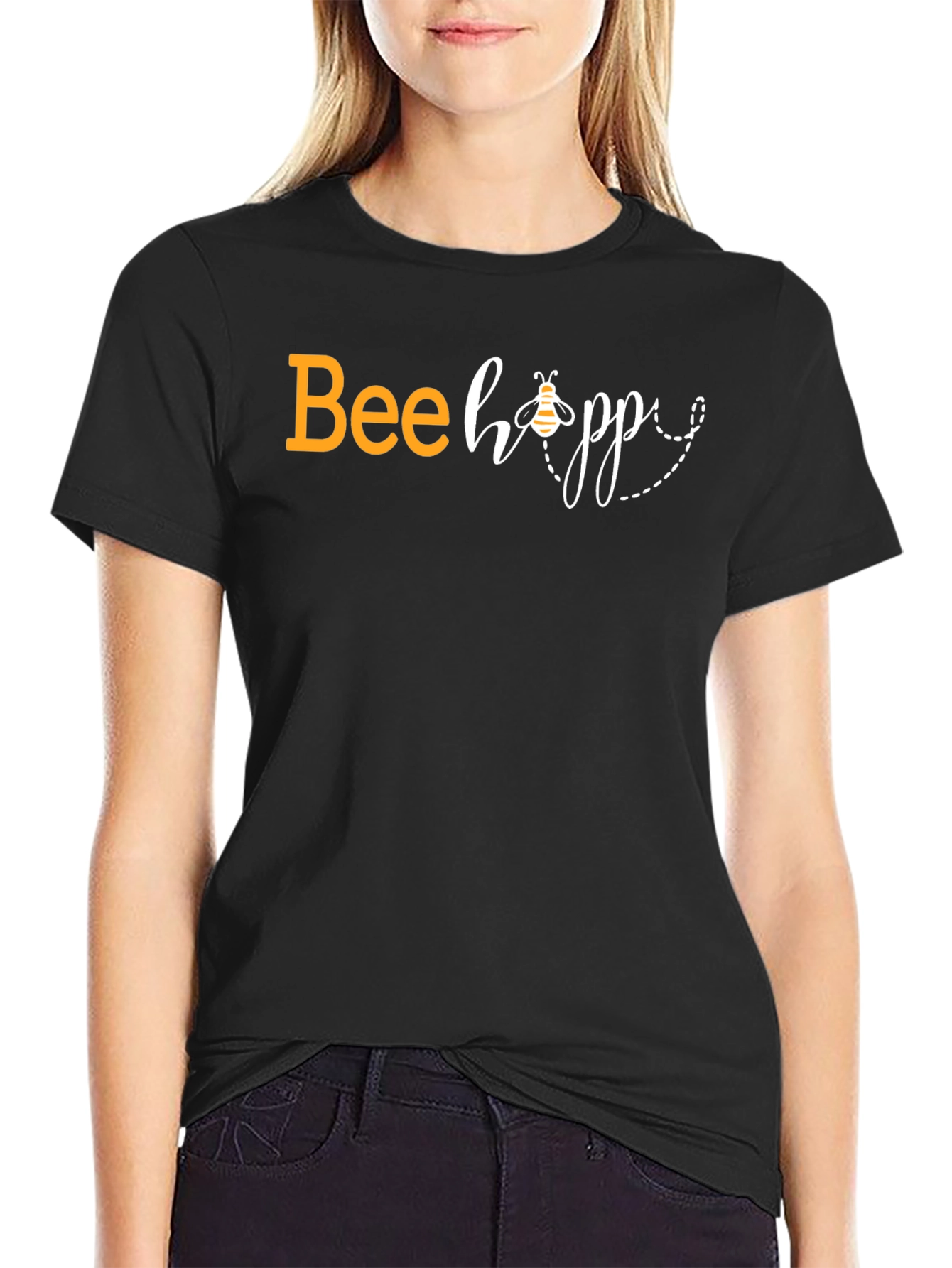 Black Bee Happy Graphic Tee - Casual Comfort view 2