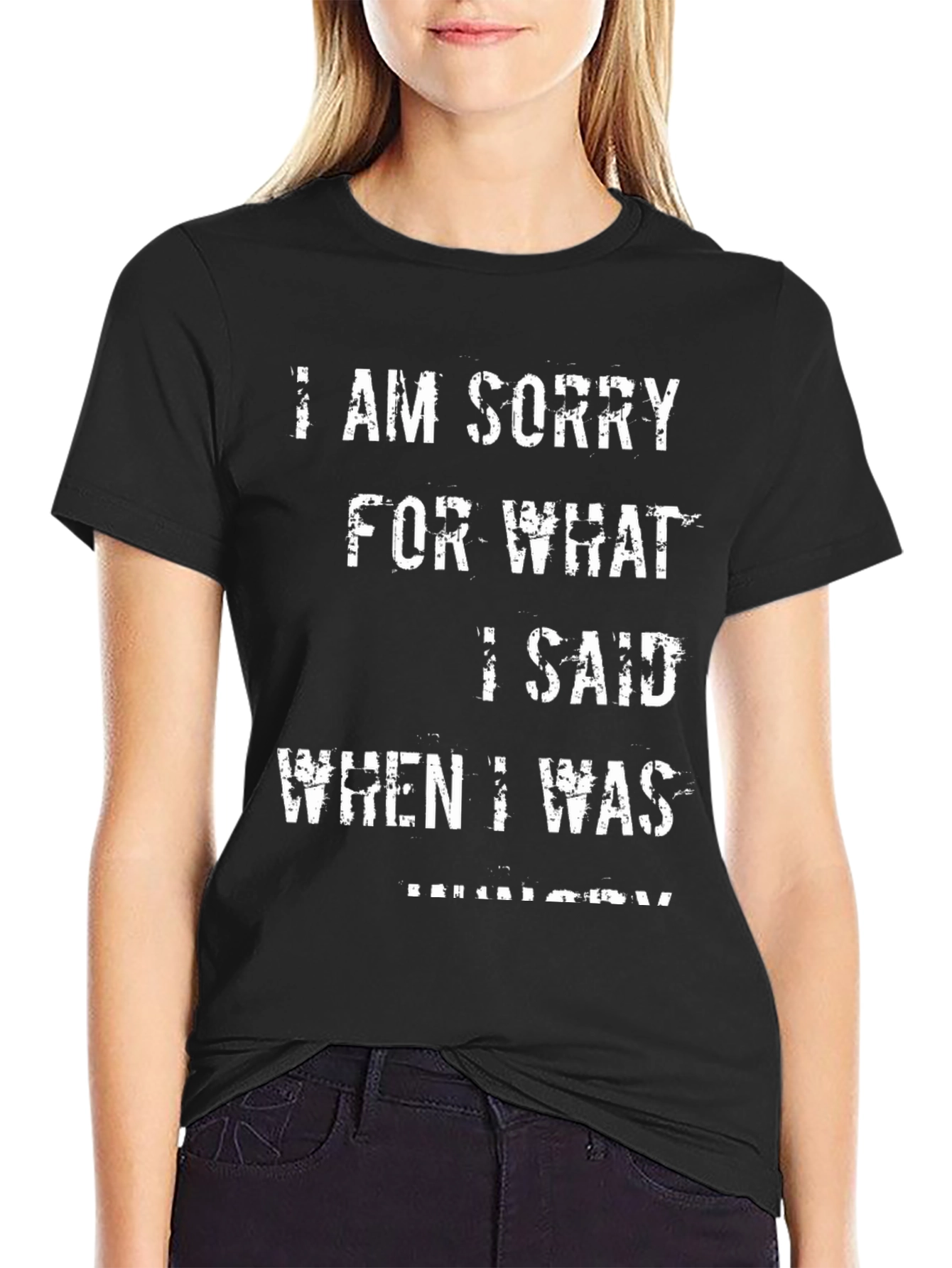 Black Funny "I'm Sorry for What I Said" Men's T-Shirt view 2