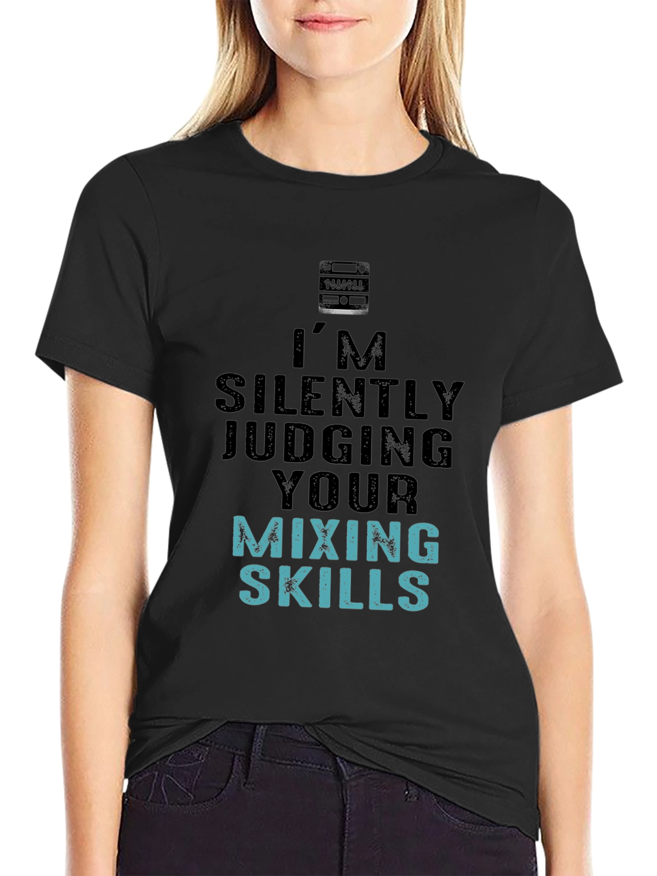 Black I'm Silently Judging Your Mixing Skills T-Shirt view 2