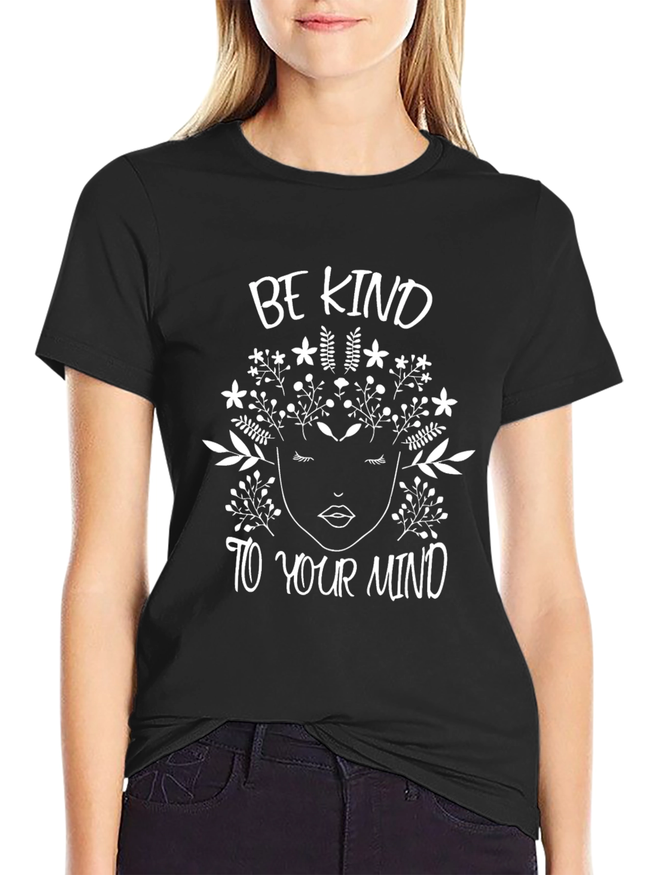 Black Be Kind to Your Mind Graphic Tee view 2