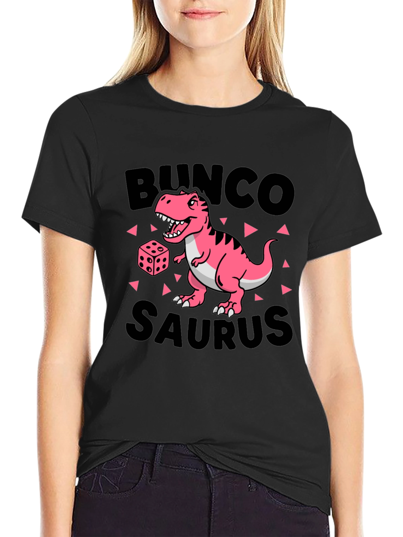 Black Bunco-Saurus Black T-Shirt view 2