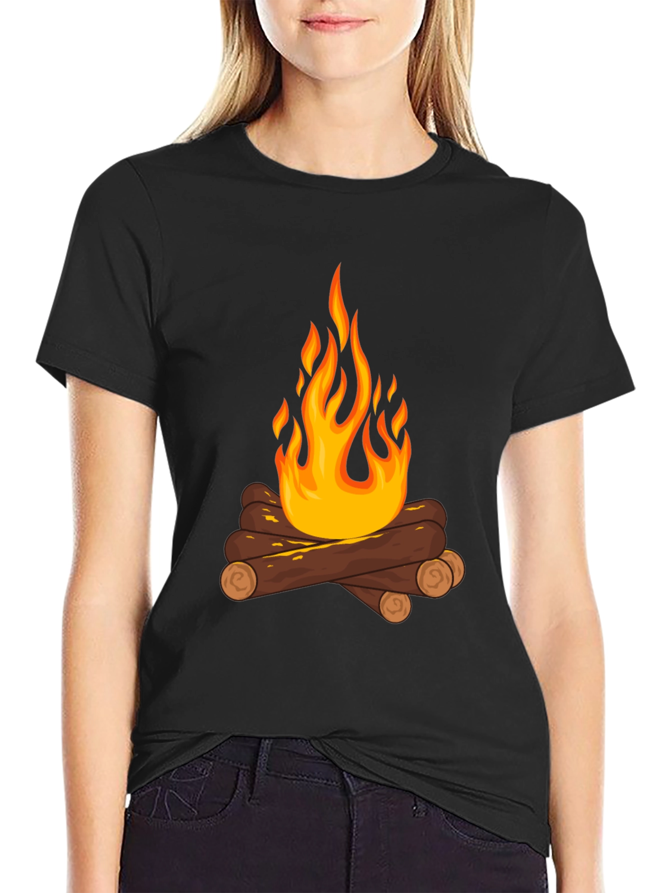 Black Campfire Graphic Tee - Cozy Comfort view 2