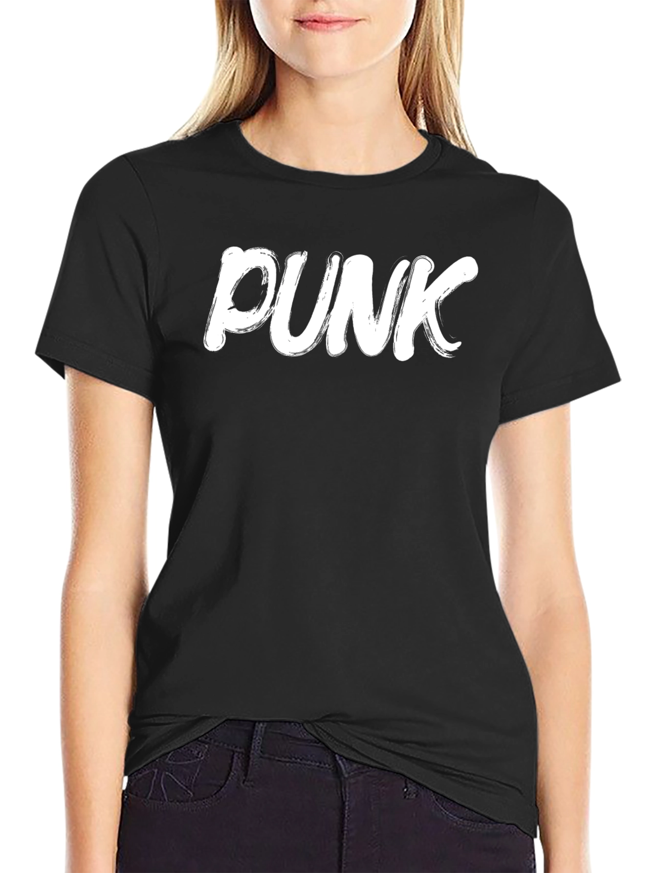 Black Black PUNK Graphic T-Shirt view 2