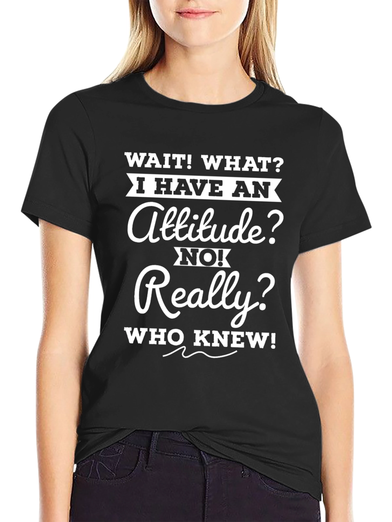 Black Funny Attitude T-Shirt - Sarcastic Novelty Tee view 2