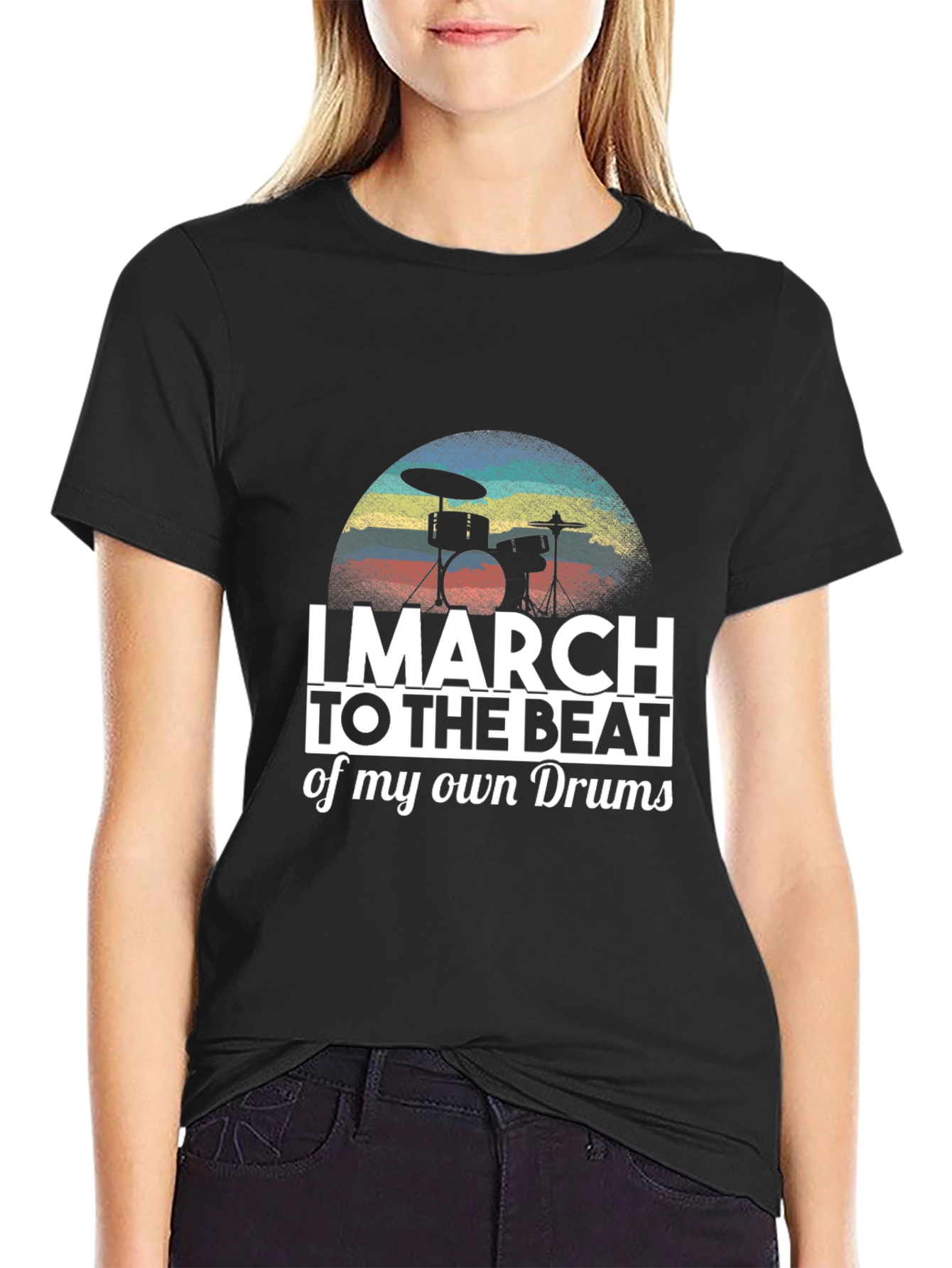 Black I March To The Beat Of My Own Drum T-Shirt view 2
