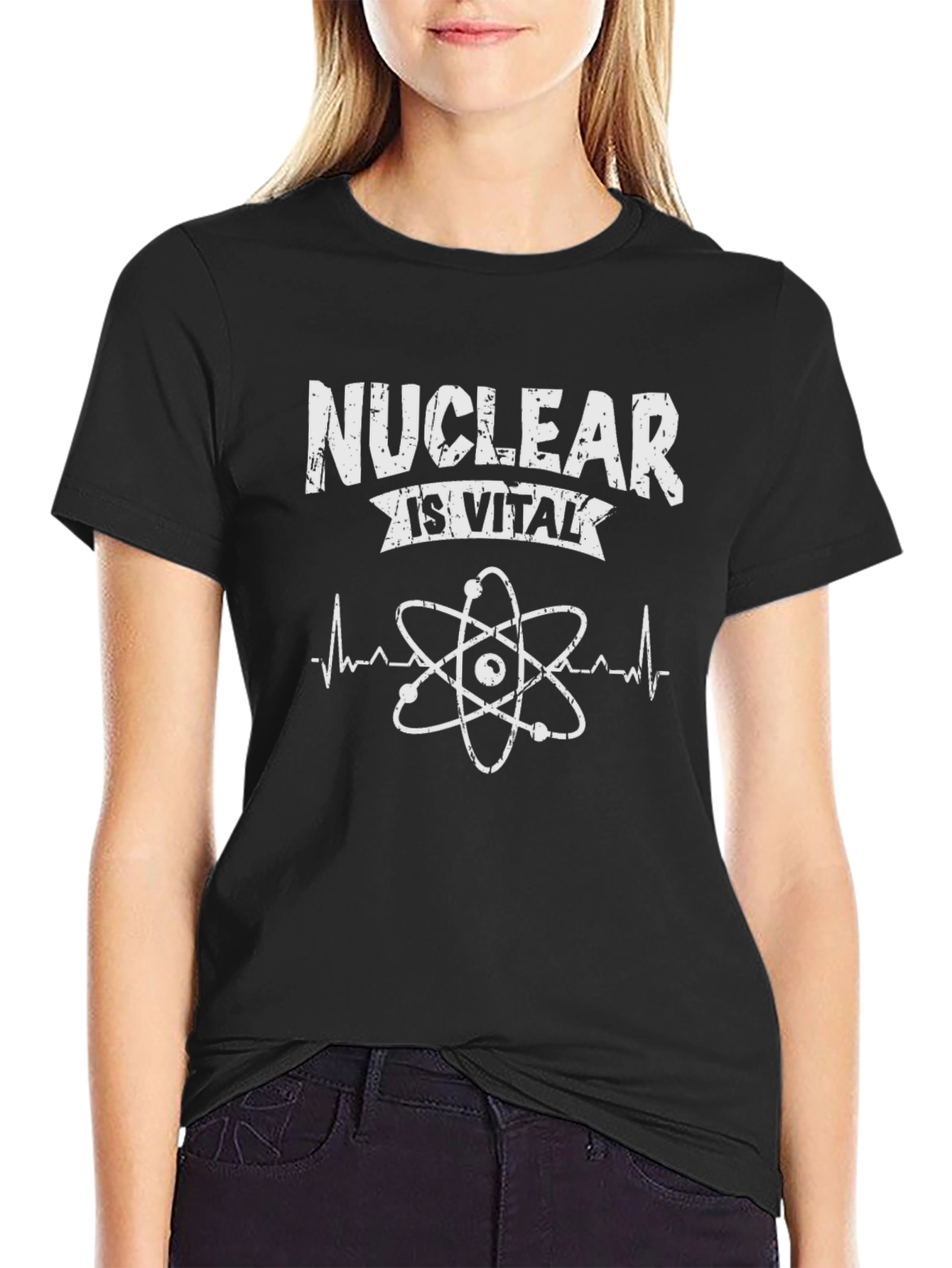 Black Nuclear is Vital Graphic Print Tee view 2