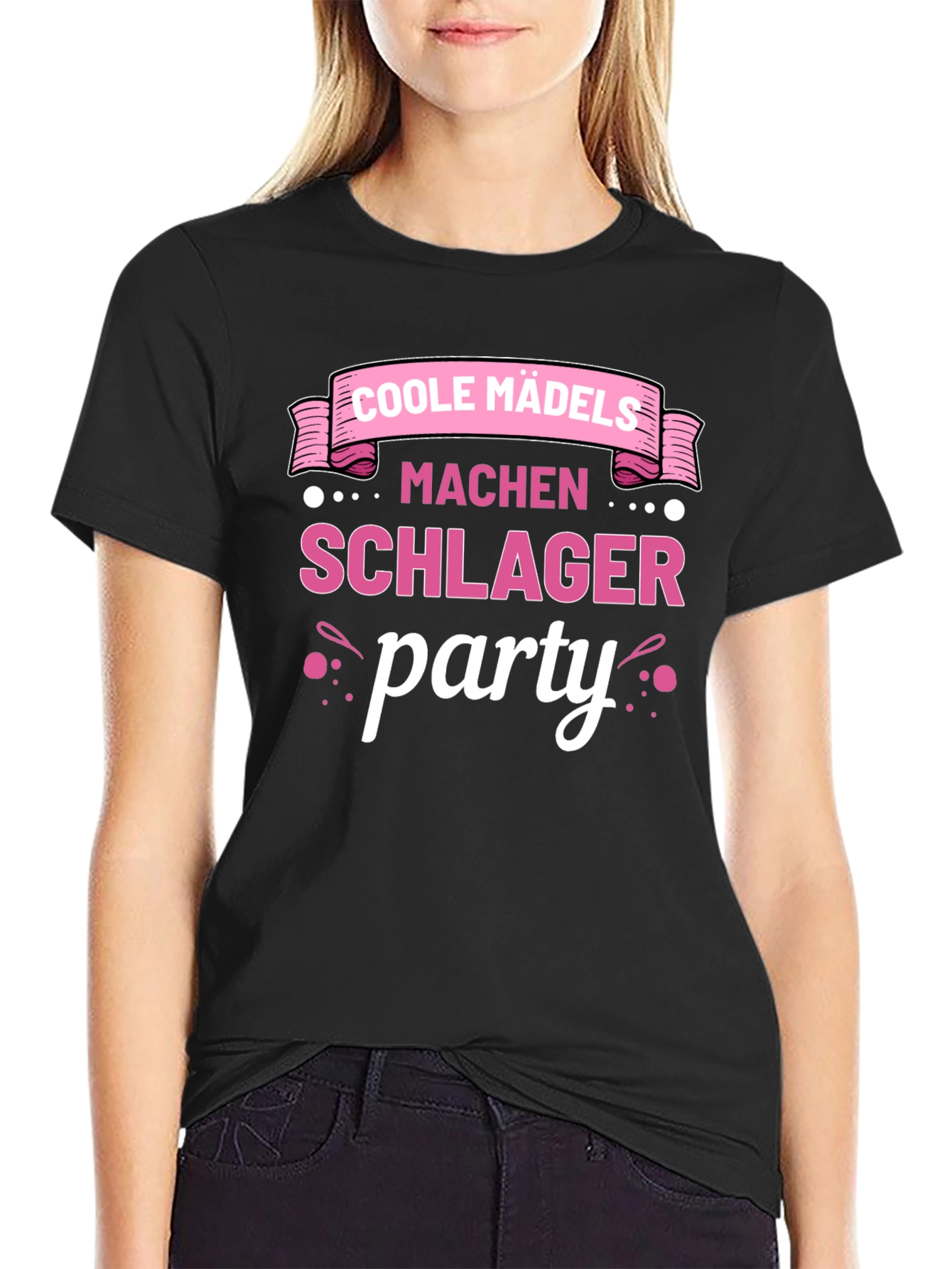 Black Cool Girls Schlager Party Black T-Shirt view 2