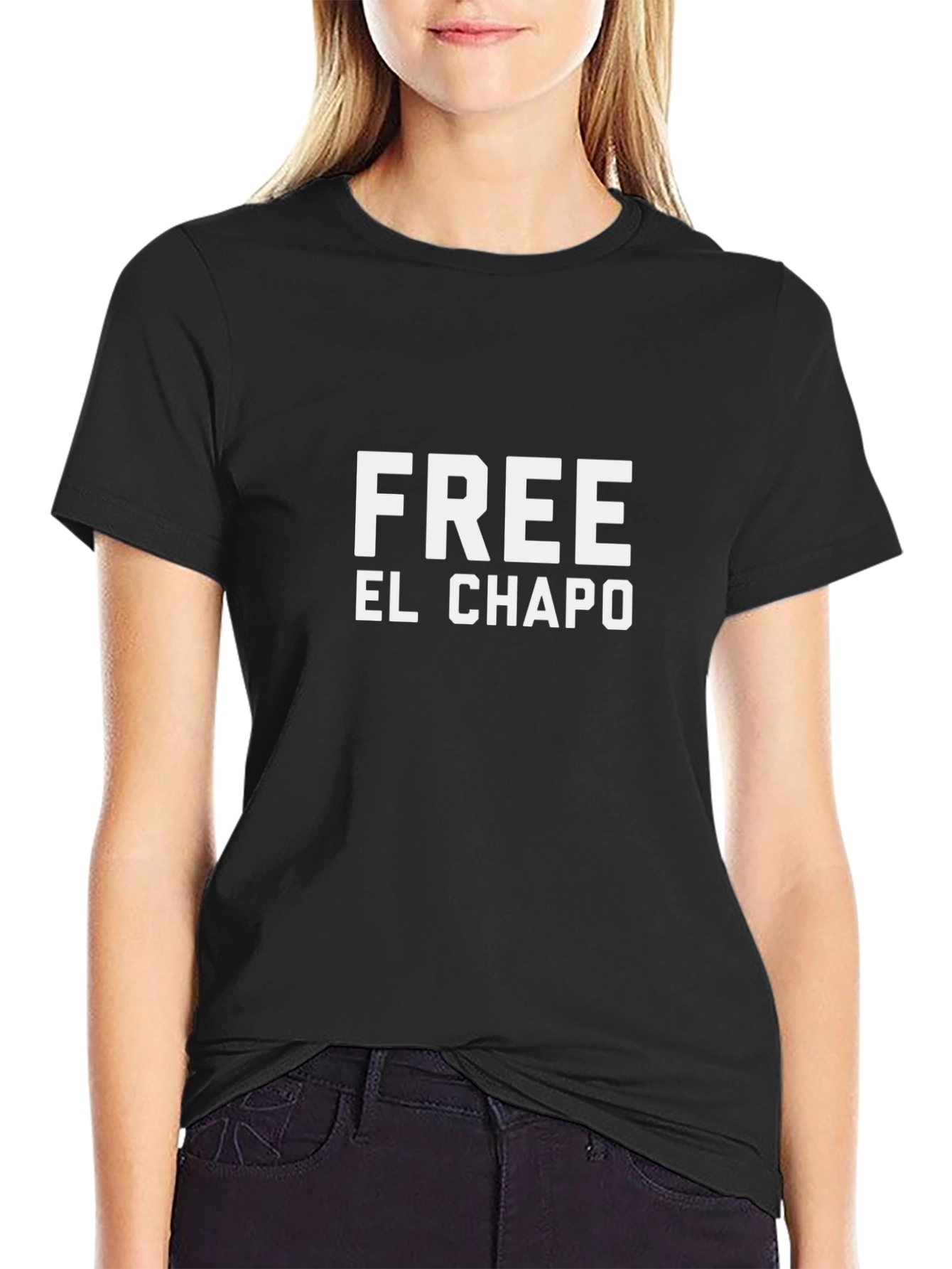 Black Free El Chapo Black T-Shirt view 2